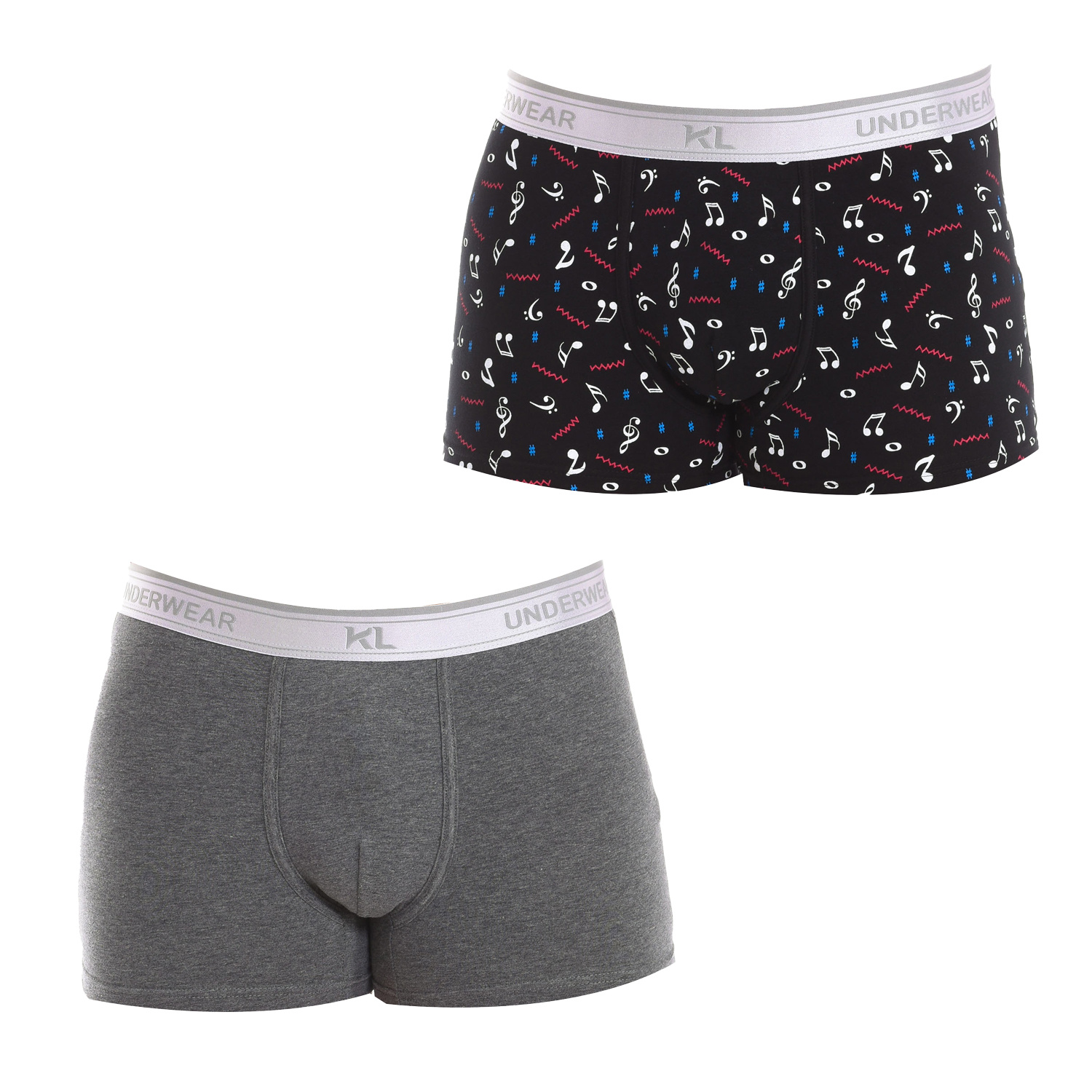 Pack 2 Boxers Preto-Cinzento