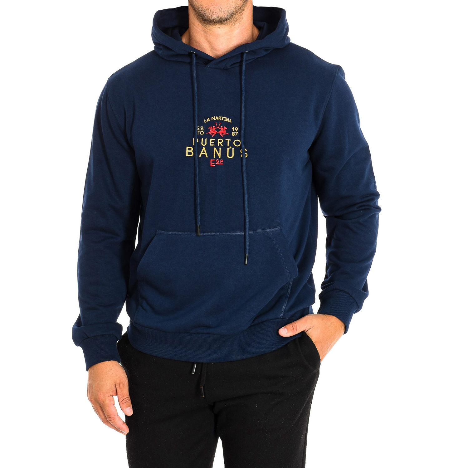 Sweatshirt com Capuz Homem Azul Marinho