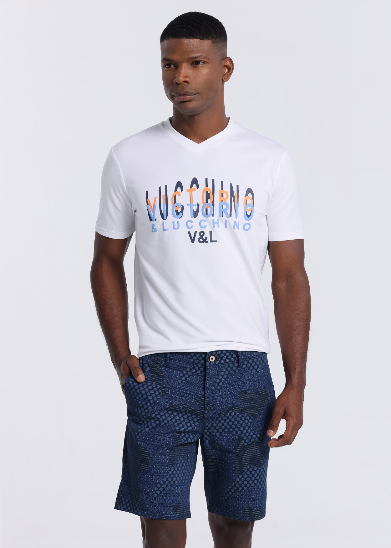 Bermuda Chino Homem Azul