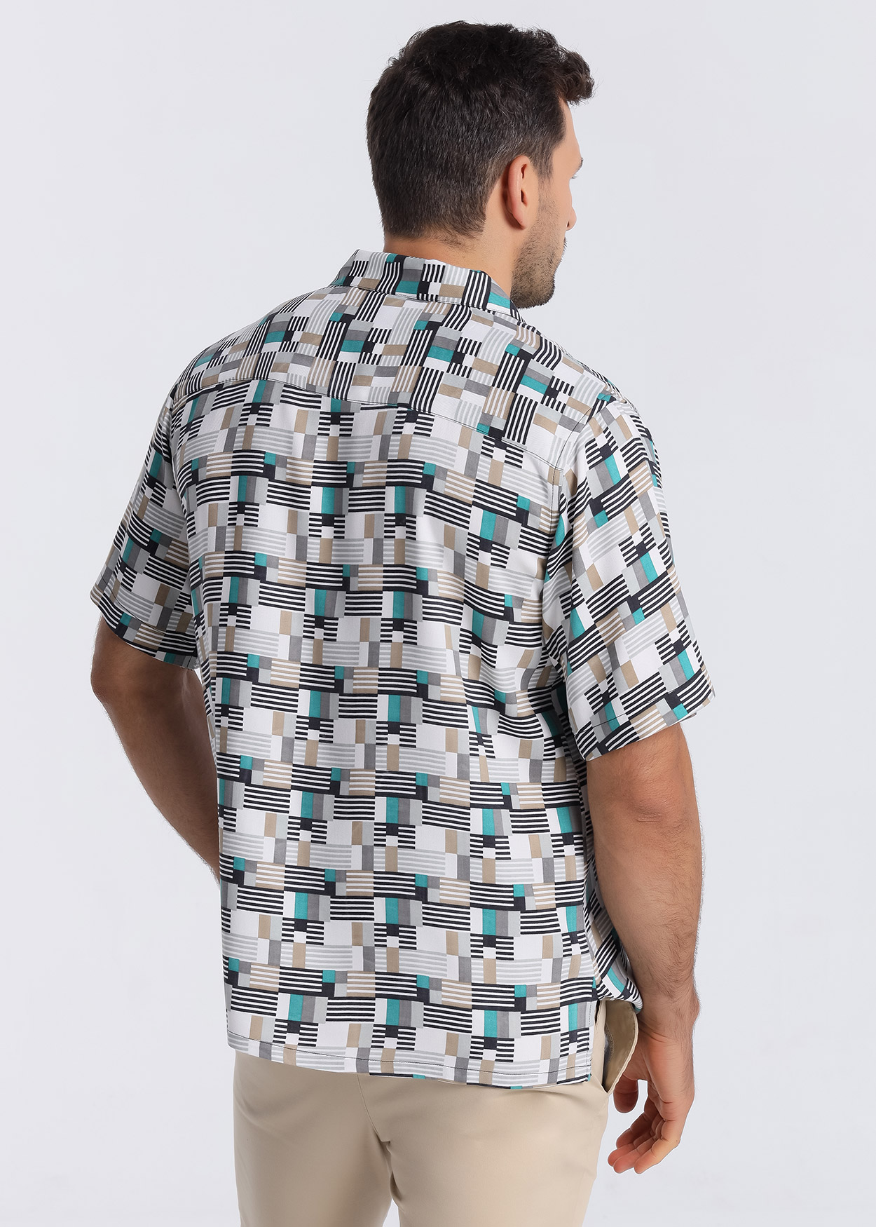 Camisa de manga curta full print Multicor