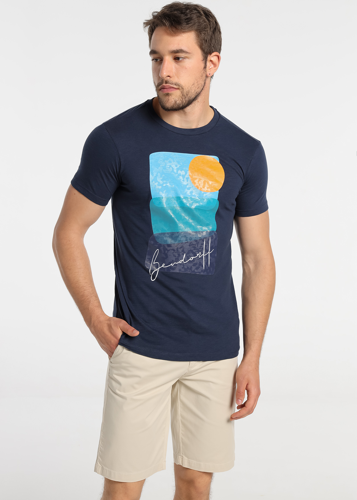 T-Shirt abstrata Azul