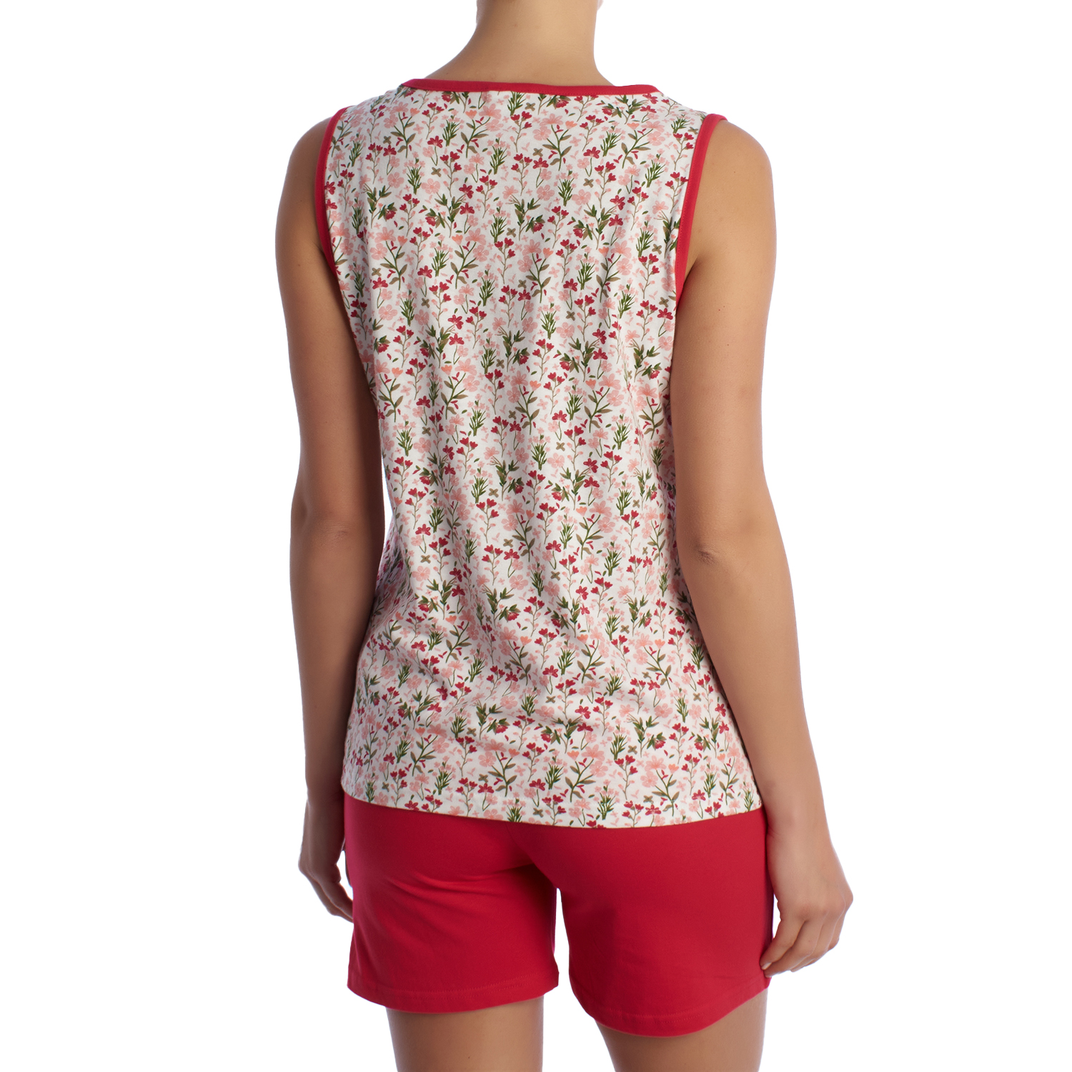 Pijama sem Mangas Vermelho