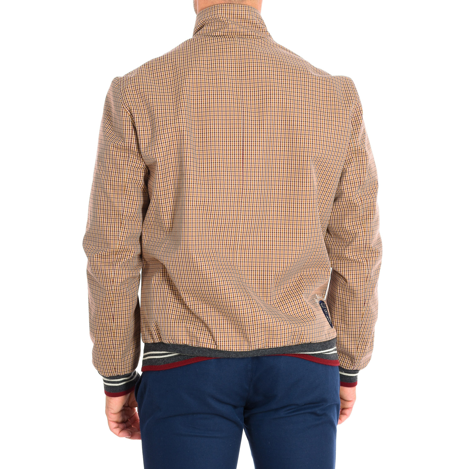 Casaco Bomber Homem com Gola Alta Castanho