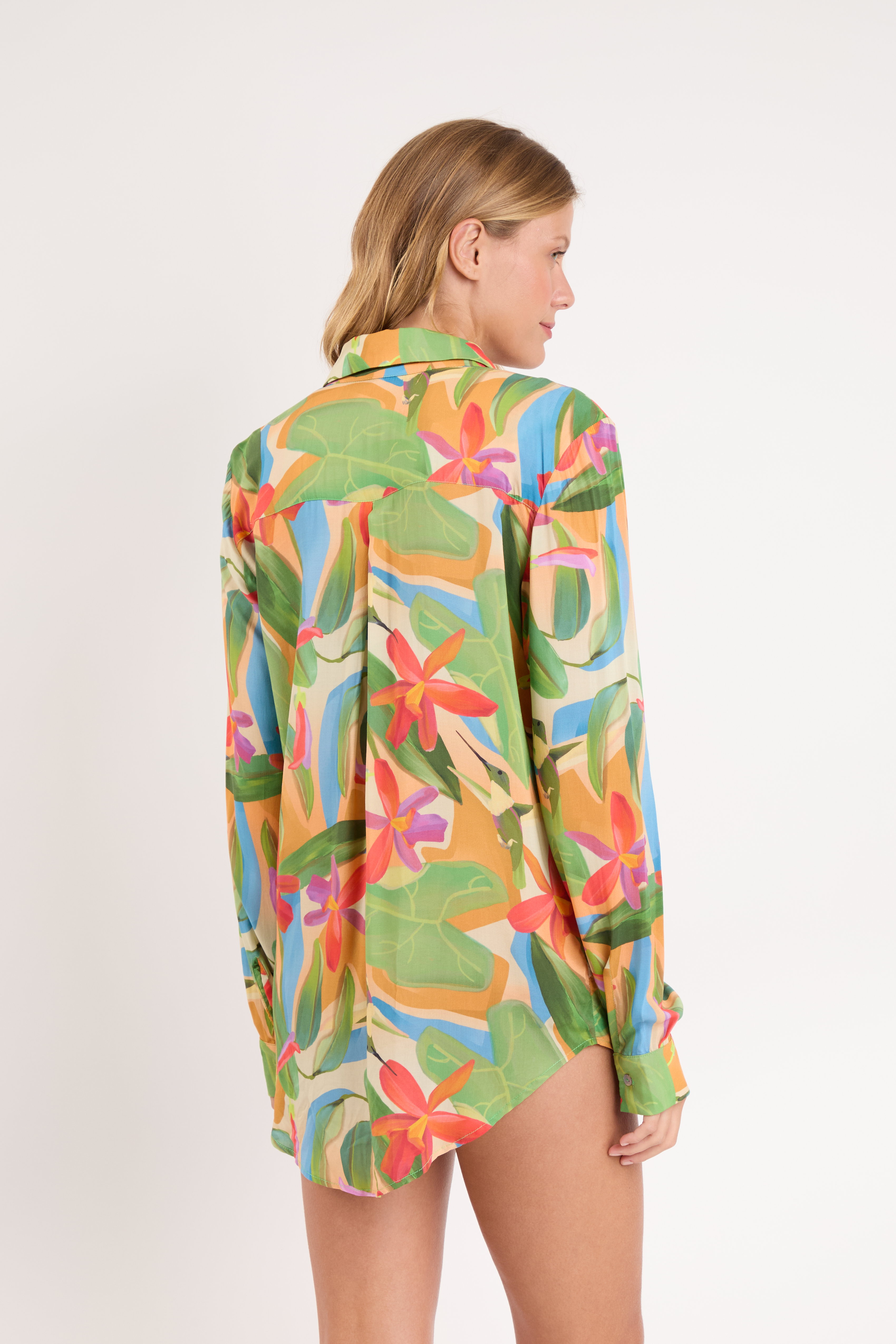 Vestido-Camisa Tropical Greta Verde