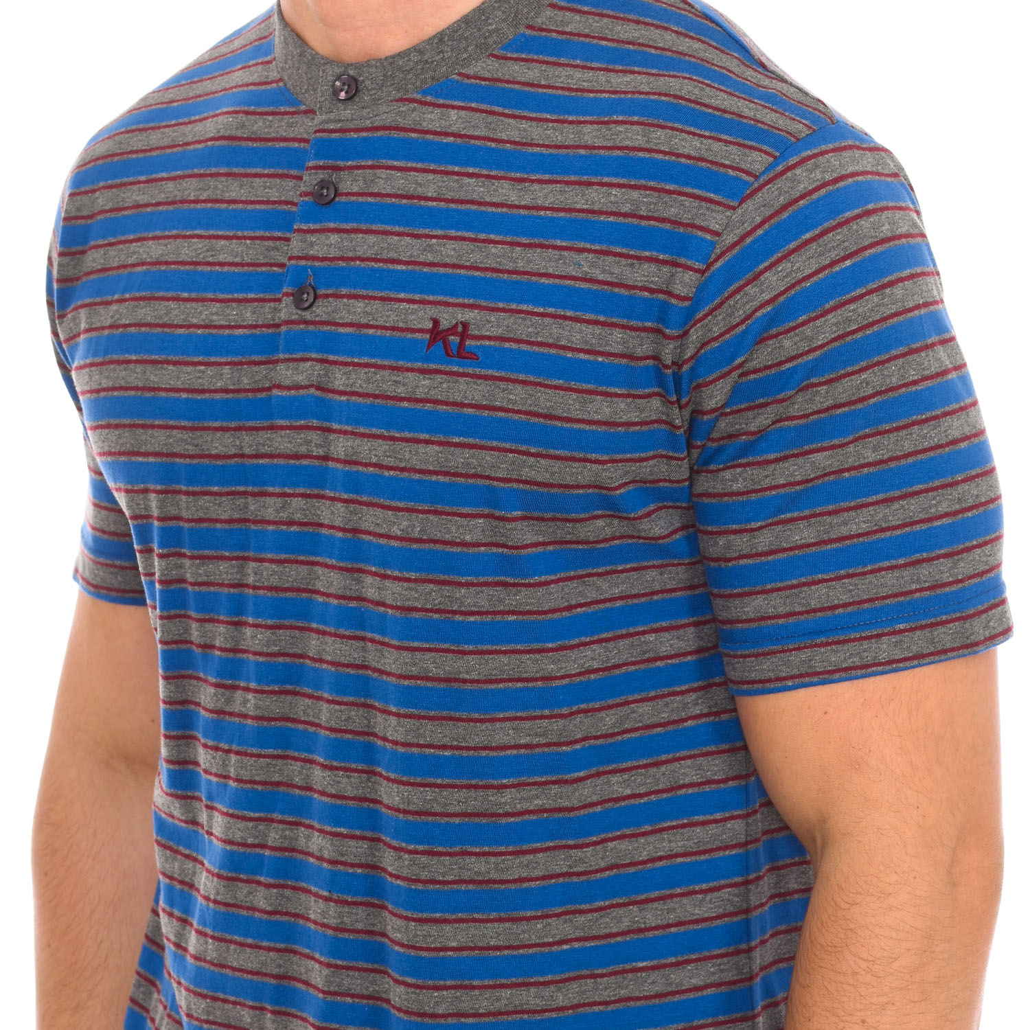 Pijama de Manga Curta Cinza-Azul