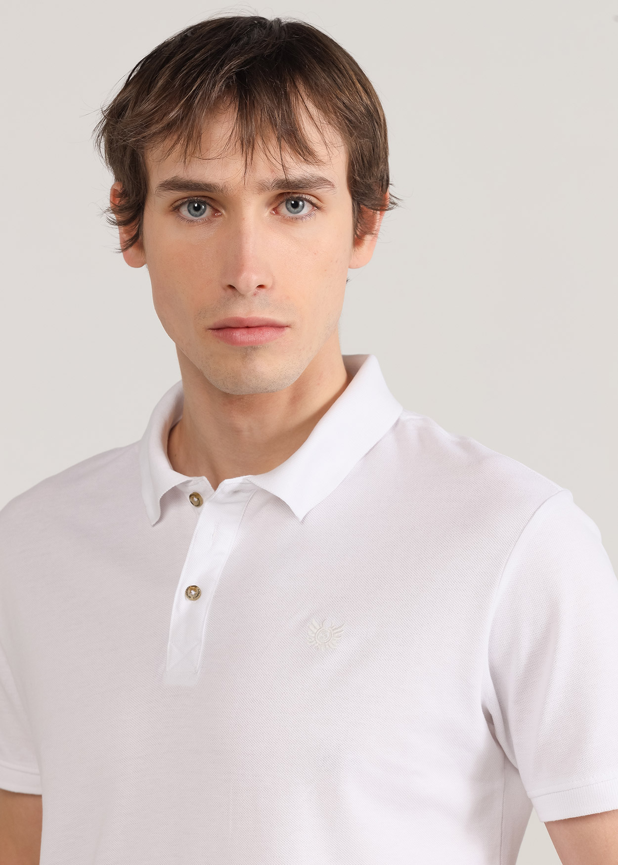 Pólo de piqué de manga curta Branco