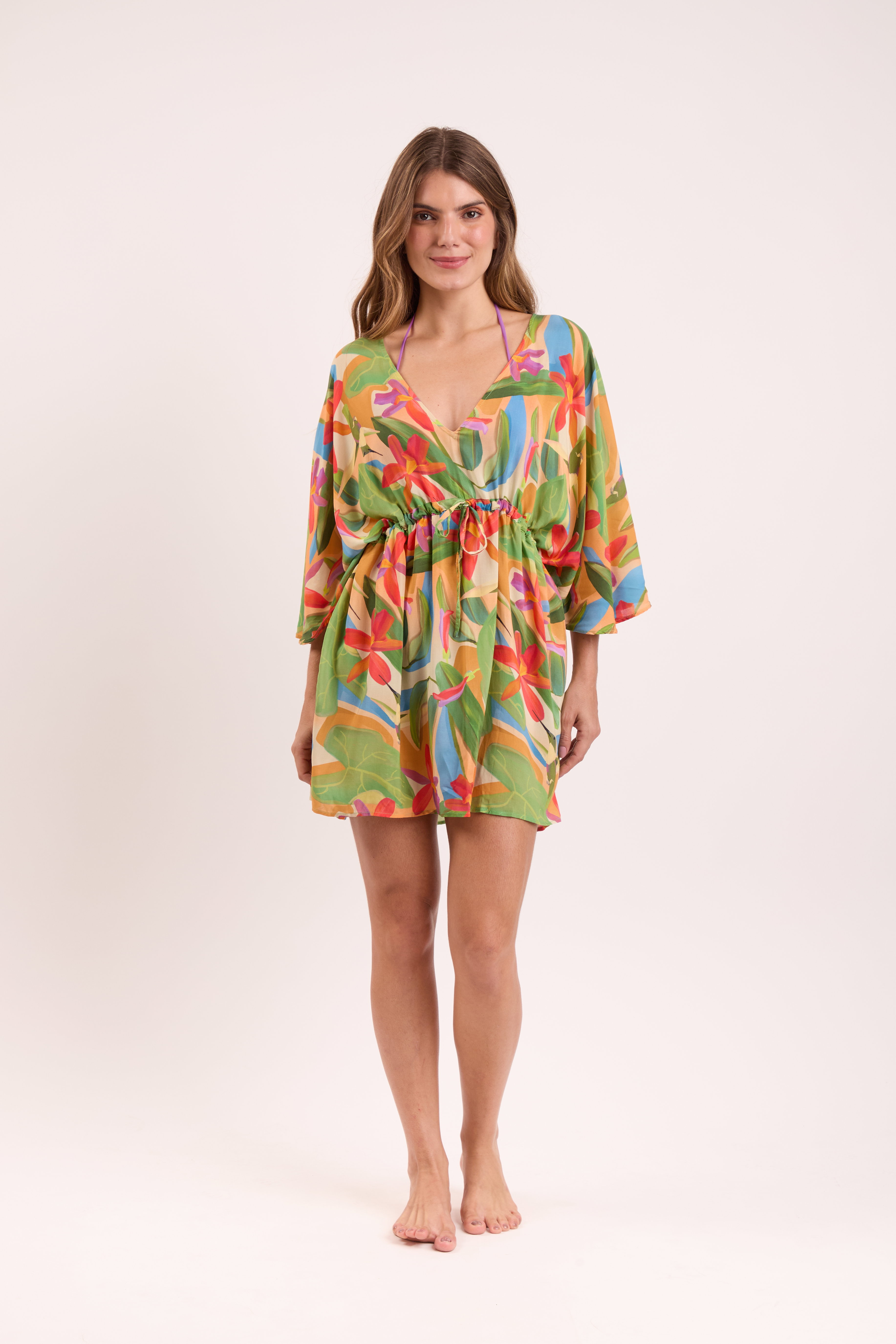Vestido Tropical Kaftan Bel Verde