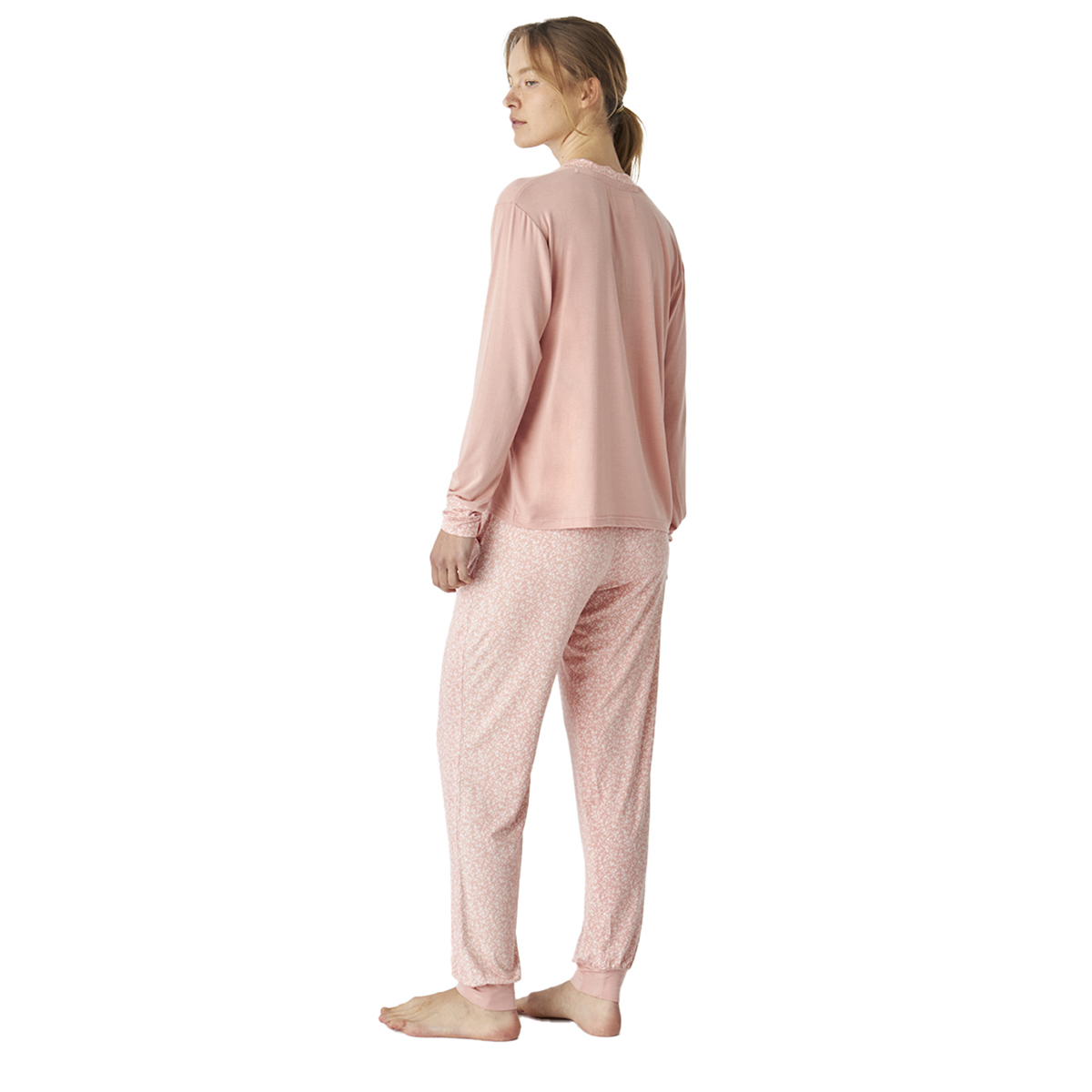 Pijama Senhora Manga Comprida Rosa