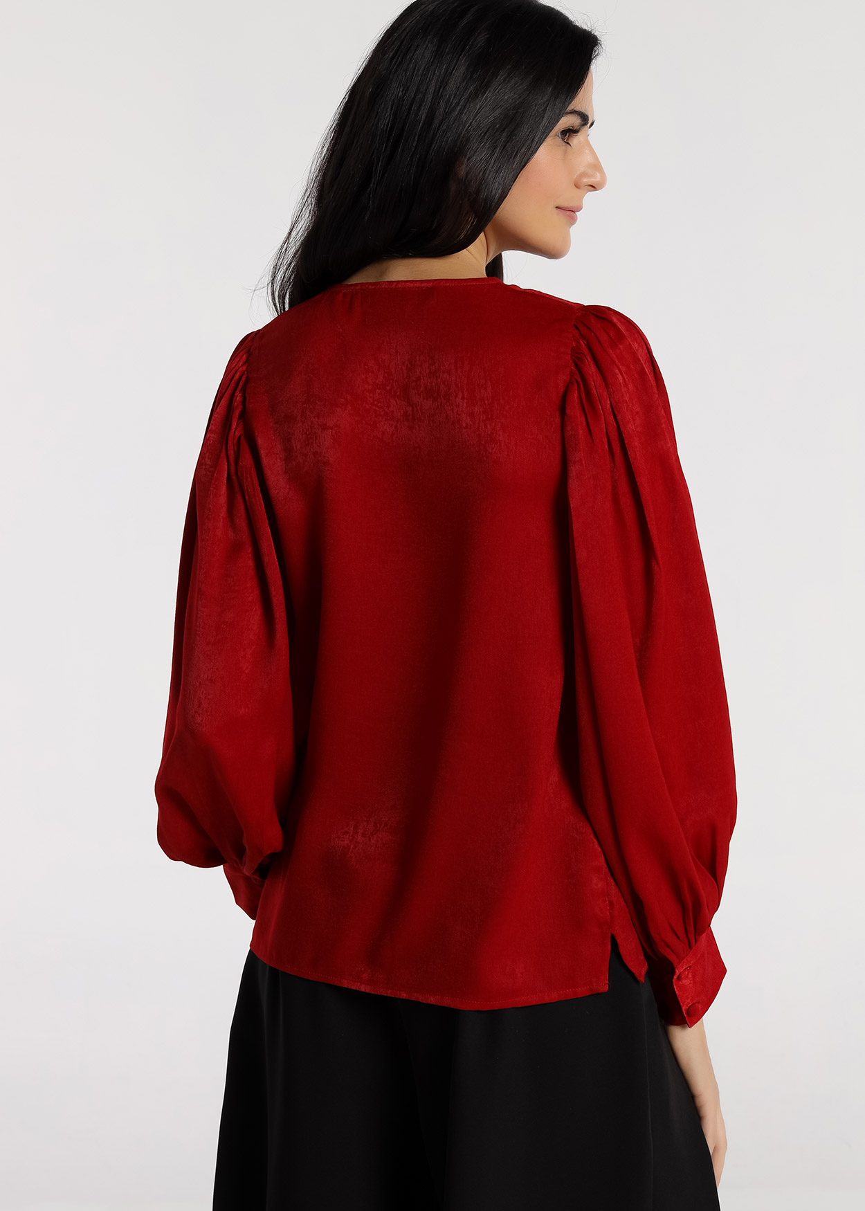 Blusa de cetim Senhora Vermelho