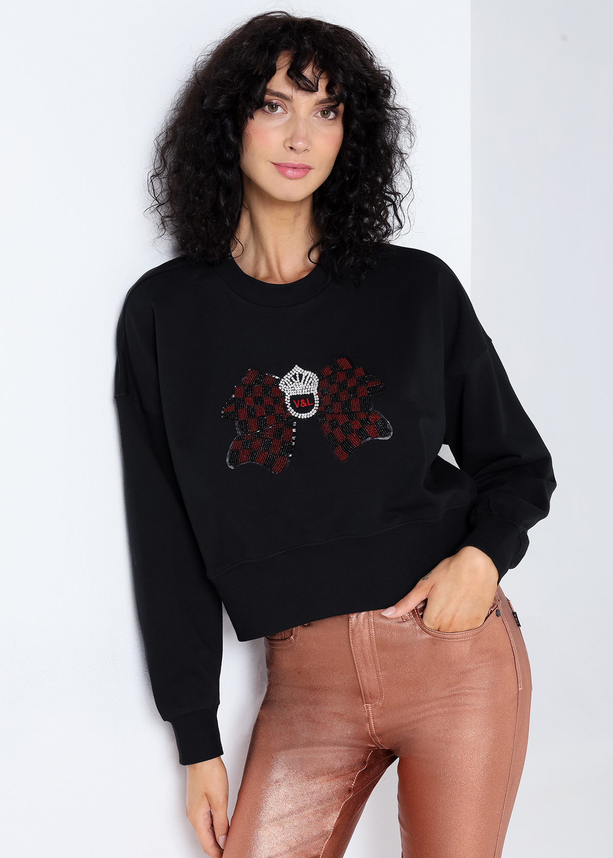 Sweatshirt Senhora Preto