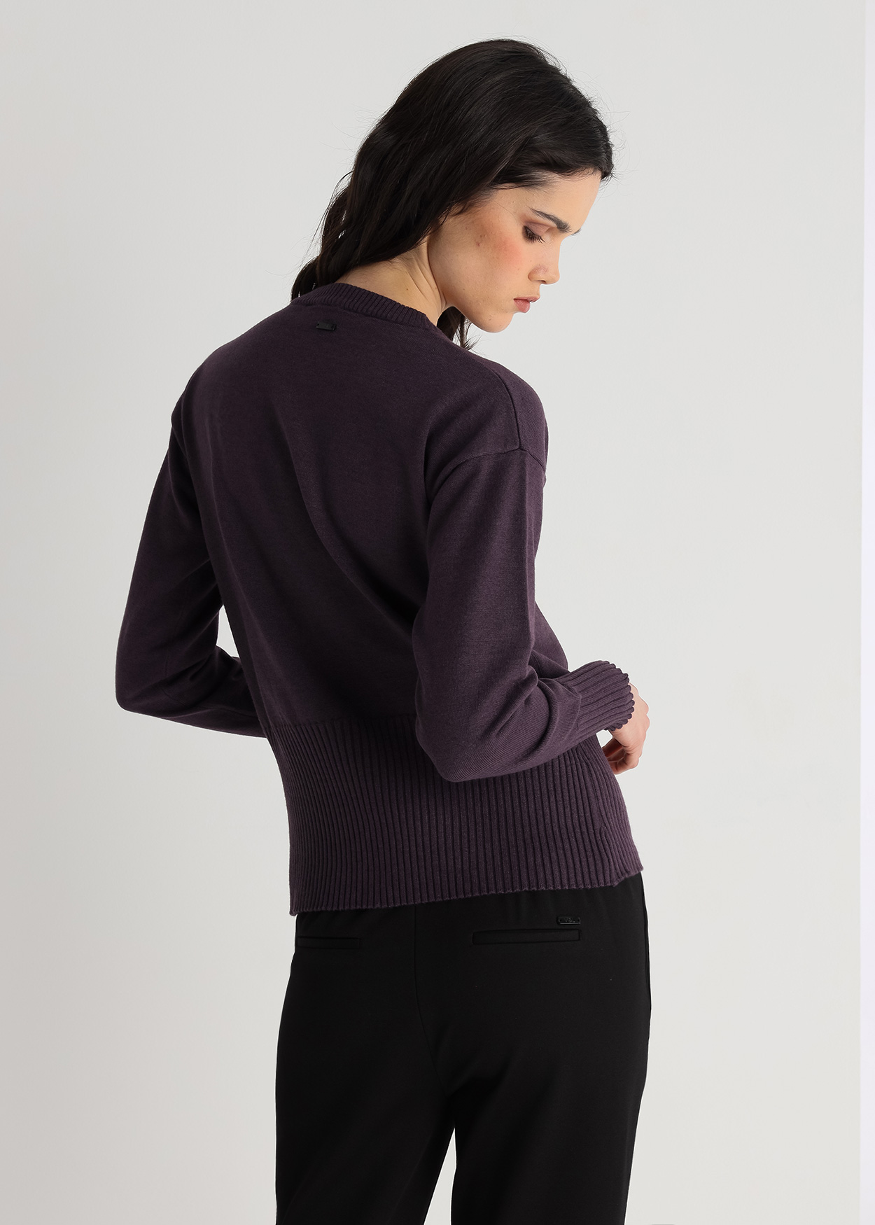 Camisola de gola redonda Senhora Lilás