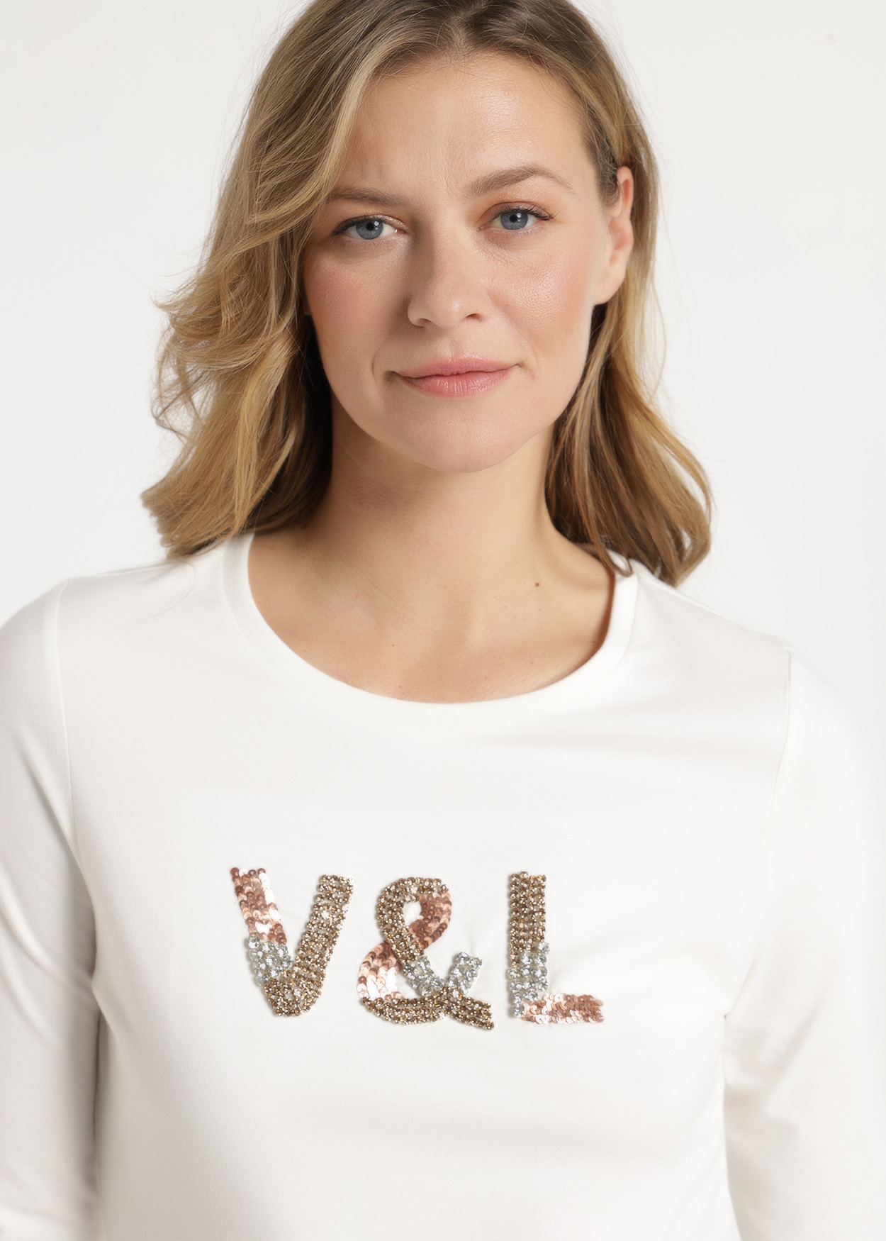 Camisola mangas 3/4 Senhora Bege