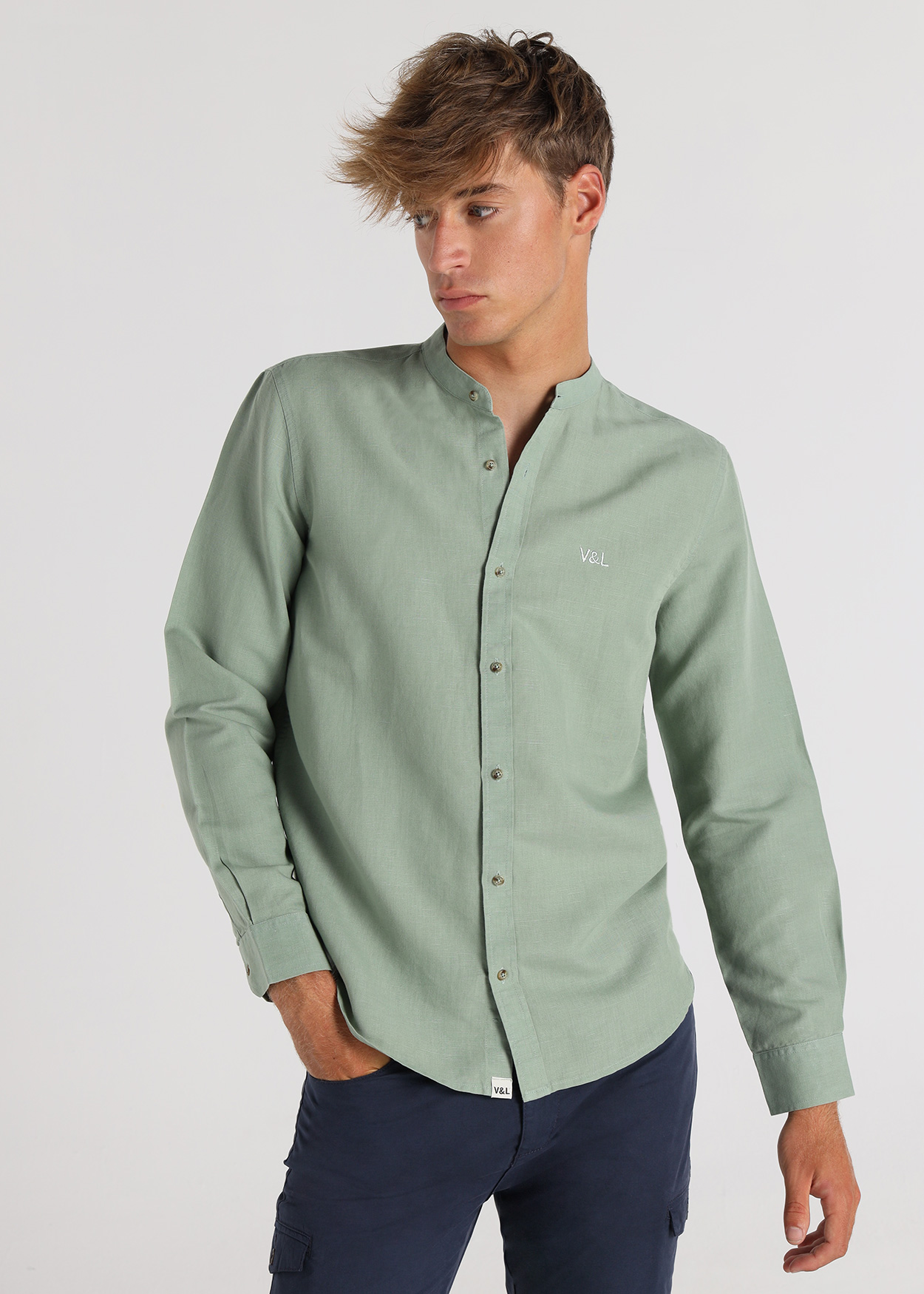 Camisa de manga comprida Homem Verde