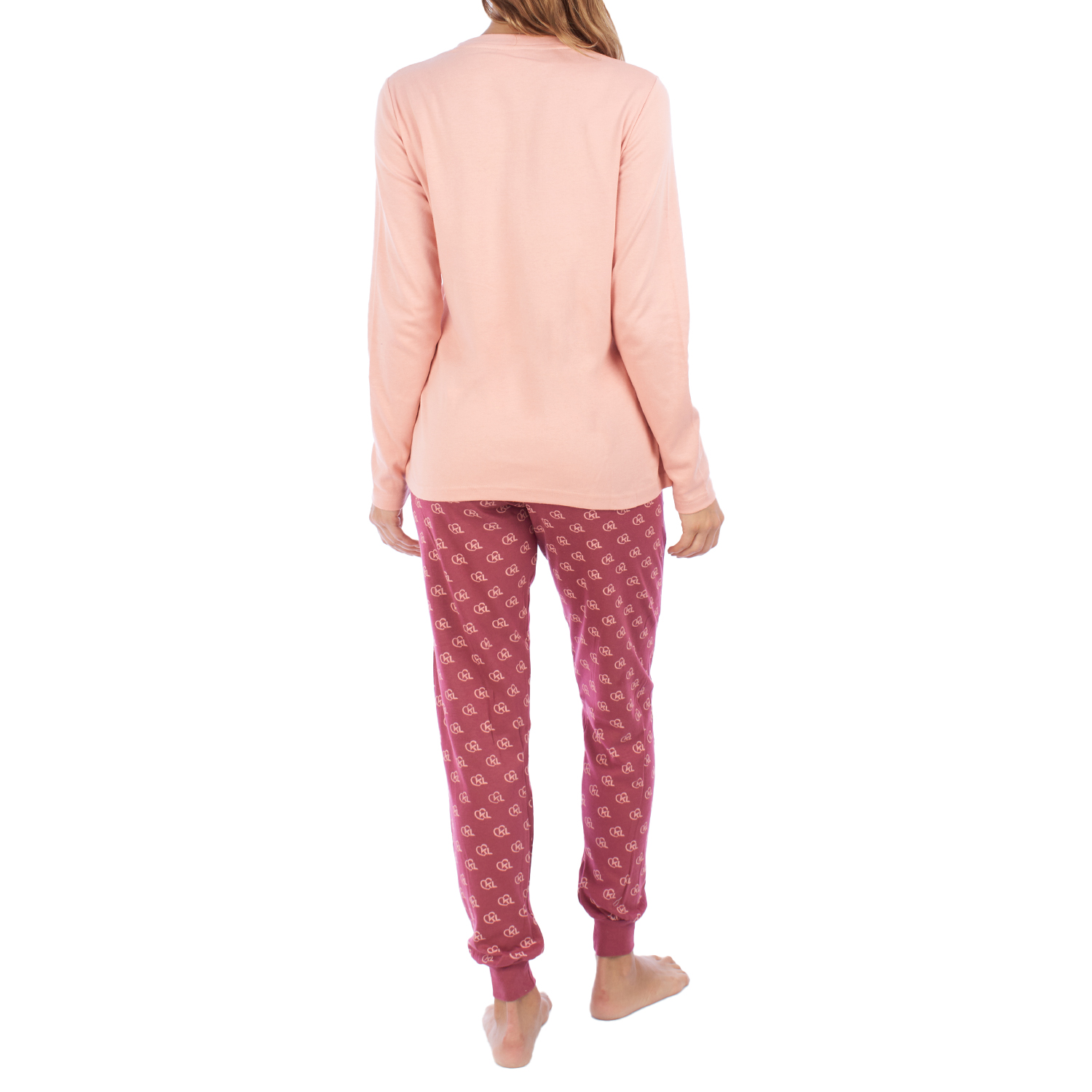 Pijama de Manga Comprida Rosa 