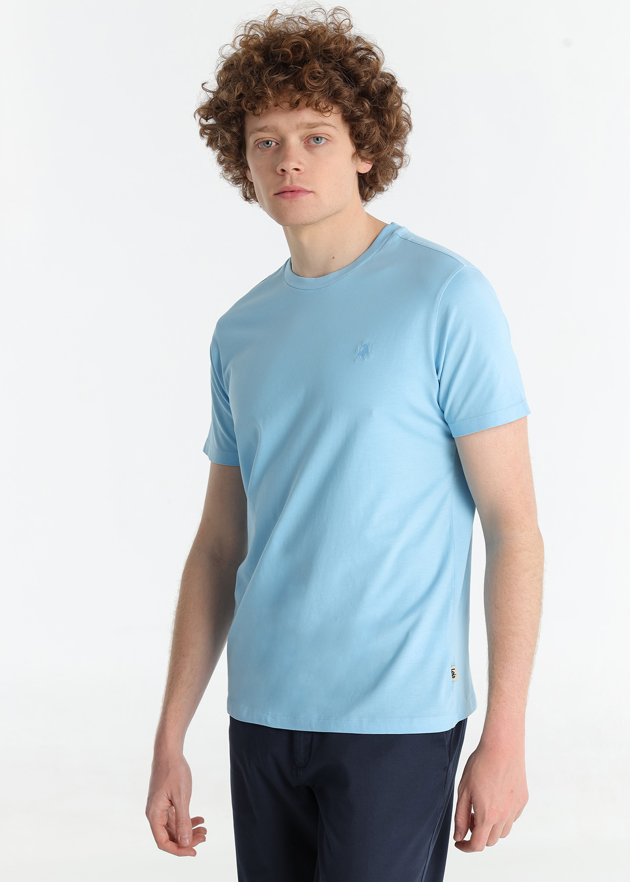 T-Shirt básica Homem Azul