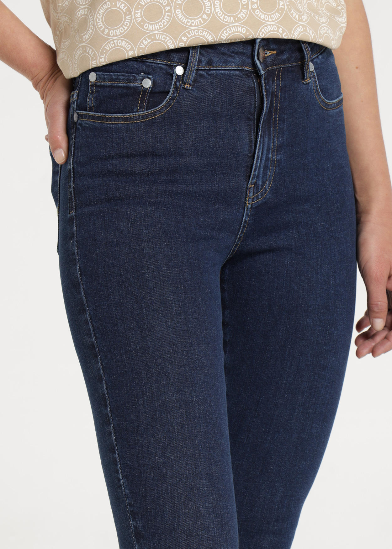 Calças de Ganga Skinny Senhora Azul