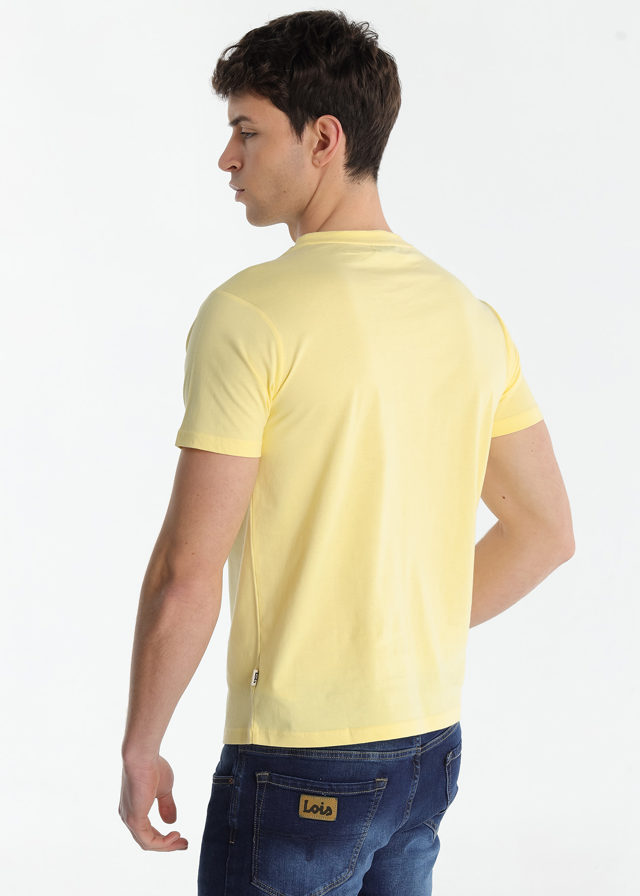 T-Shirt básica Homem Amarelo
