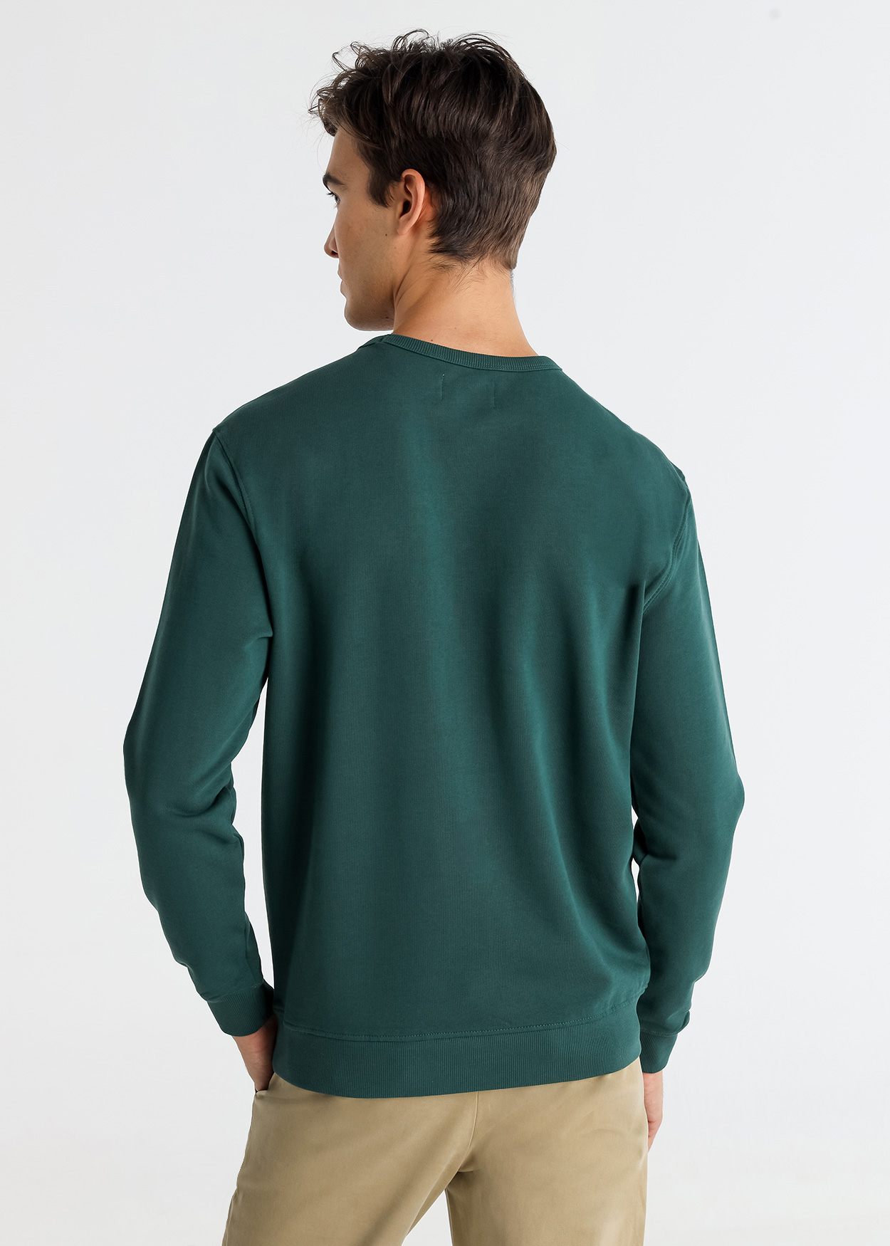 Sweatshirt e gola redonda Verde