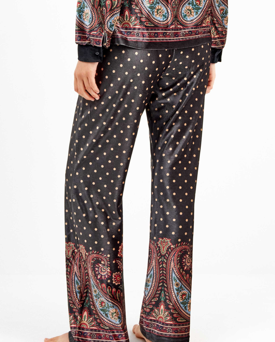 Calças de veludo oriental MultiCor