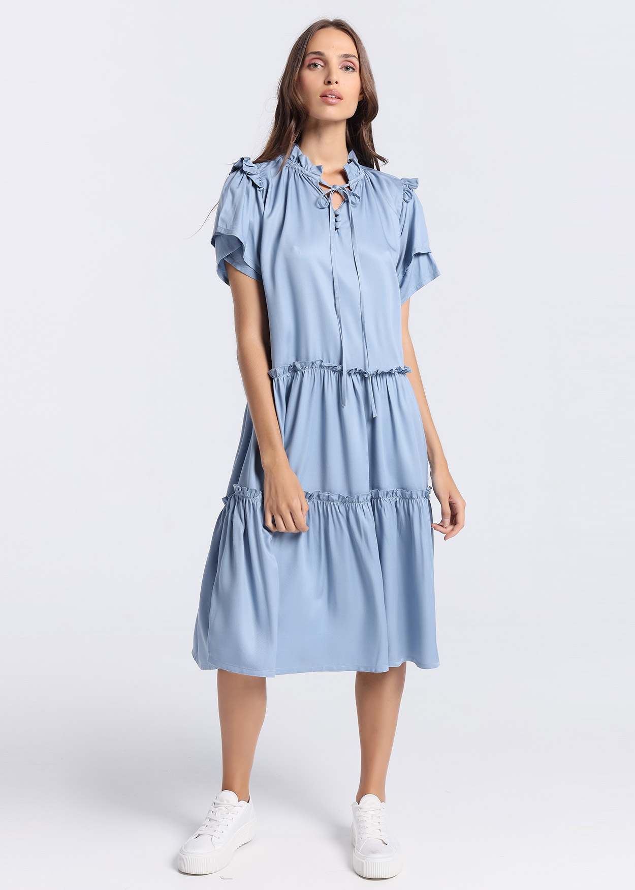 Vestido Midi Senhora Azul