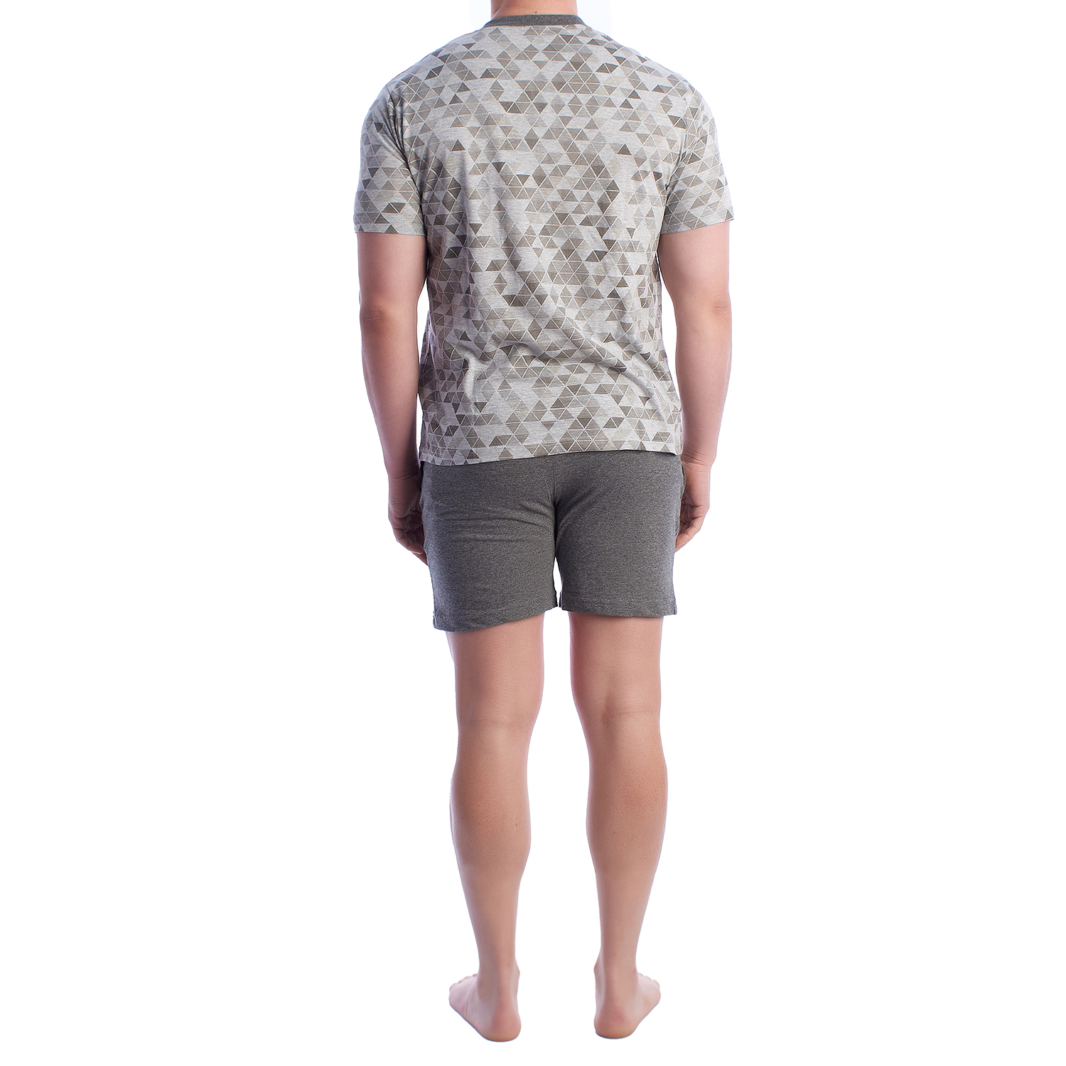 Pijama de Manga Curta Cinzento Escuro