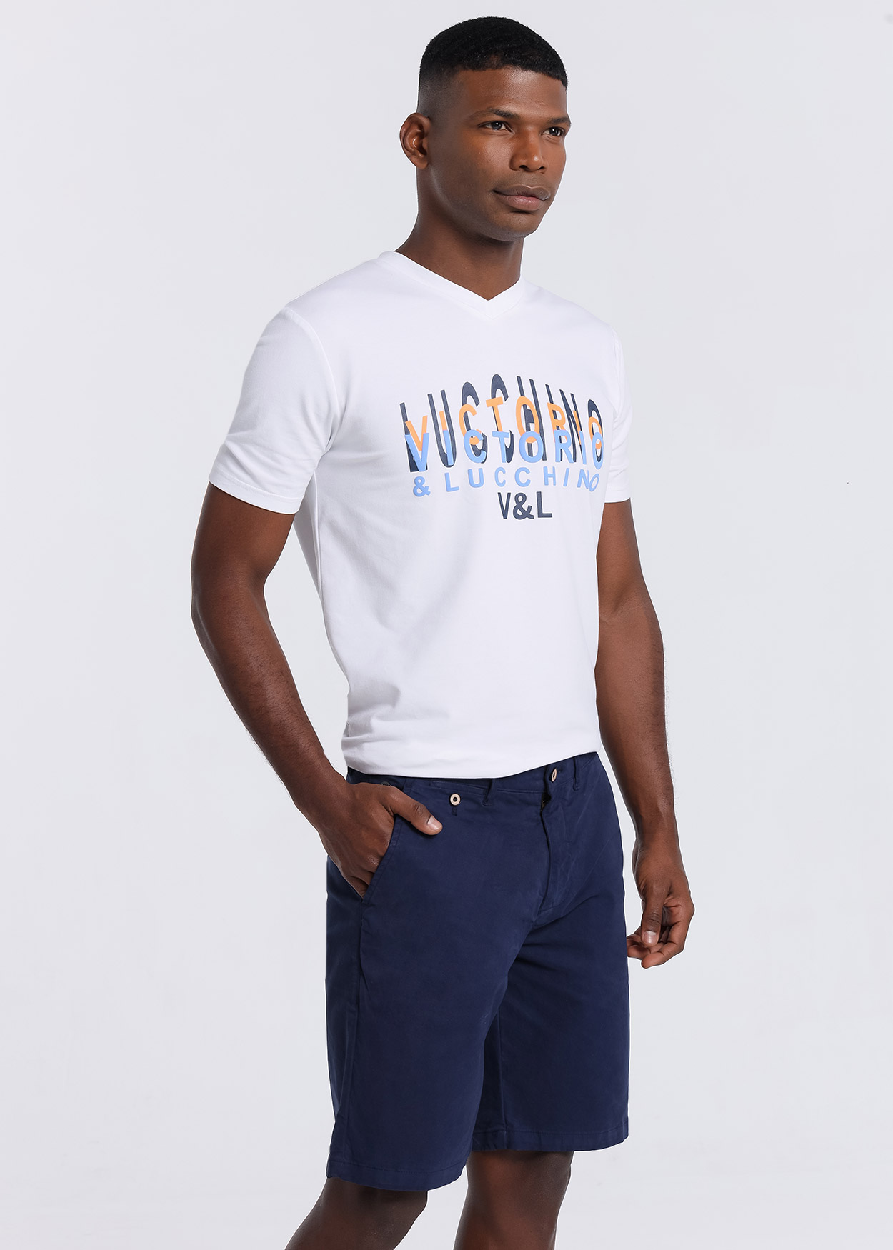 Bermuda Chino Homem Azul