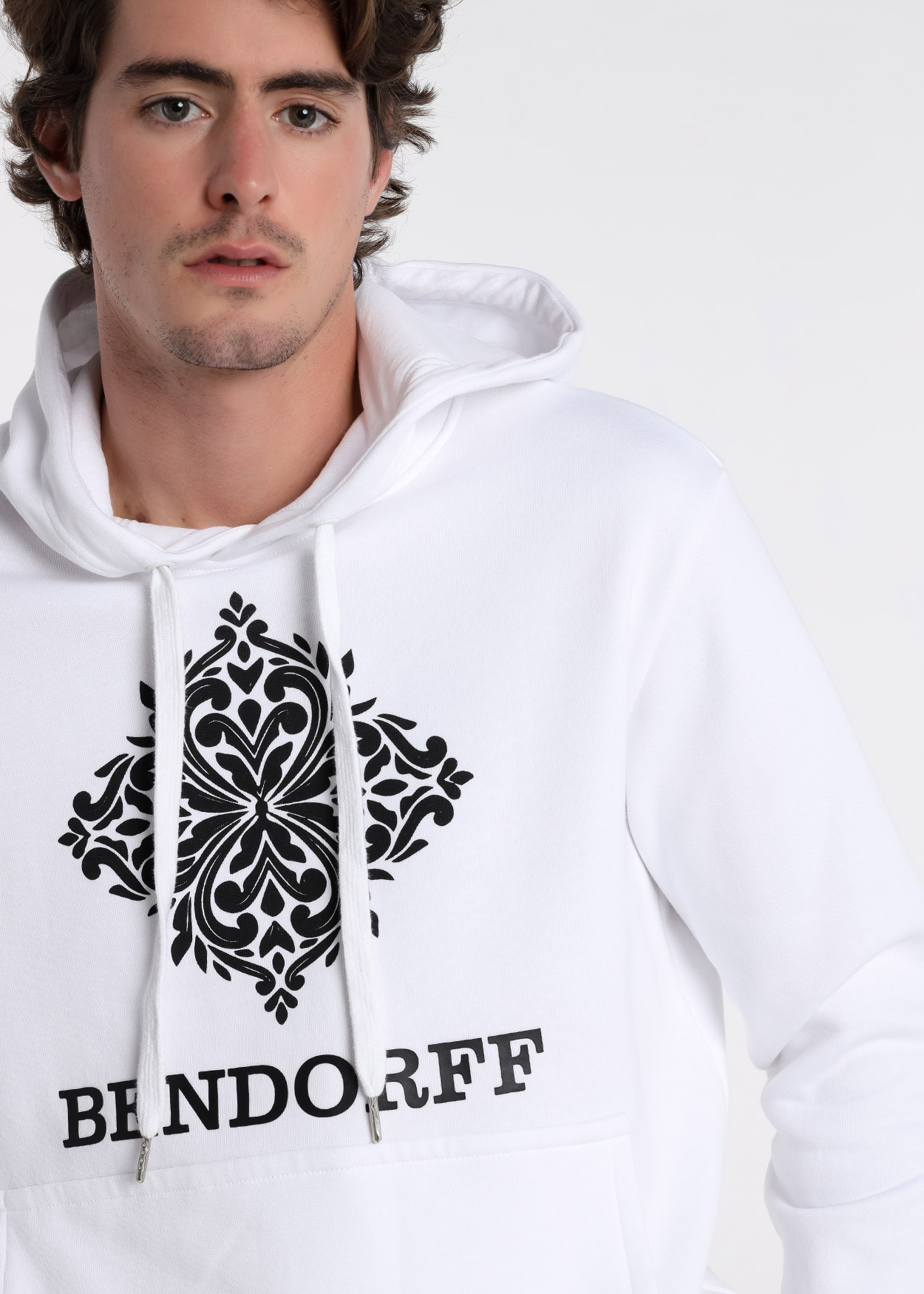 Sweatshirt com Capuz com Logo Branco