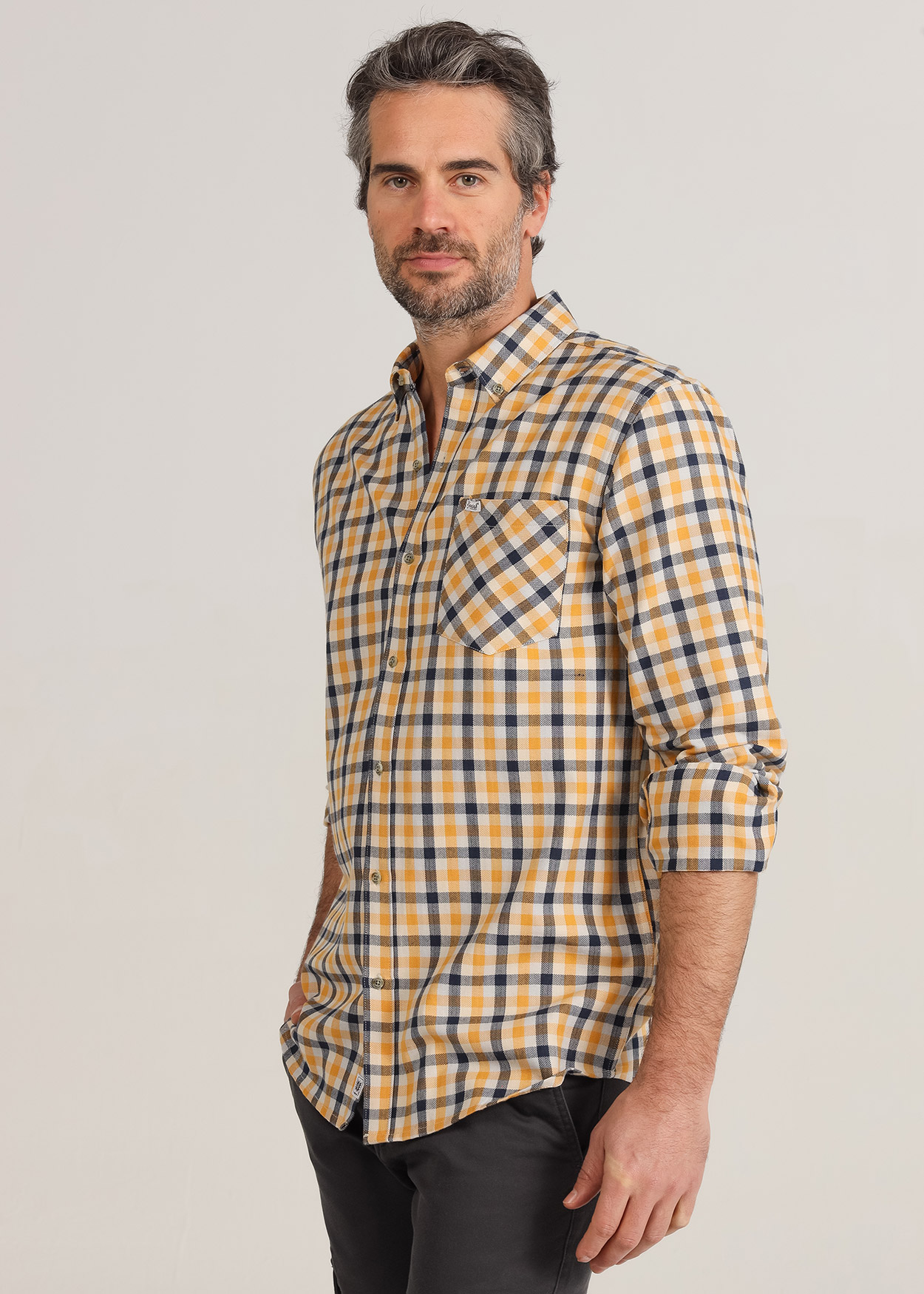 Camisa xadrez de manga comprida Multicor