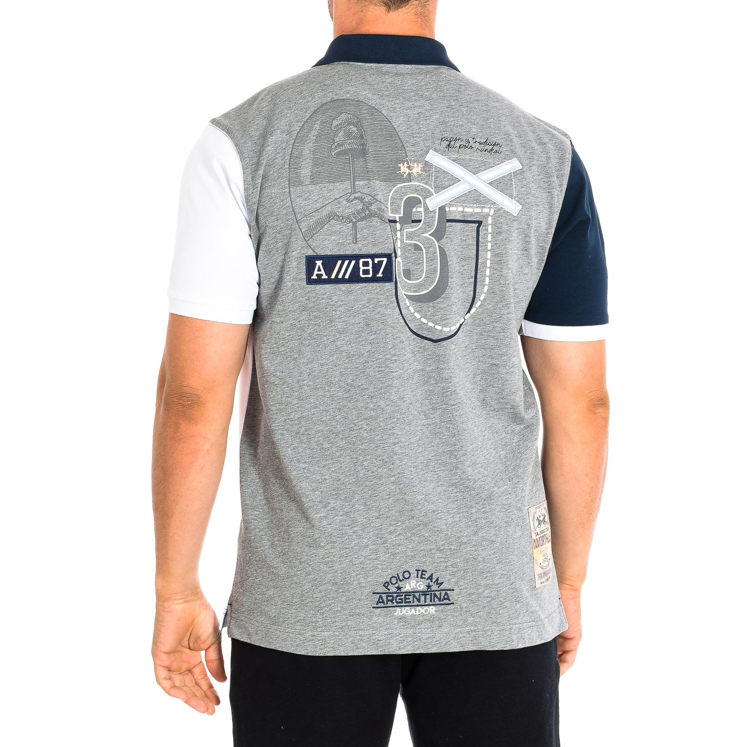 Pólo Homem Azul e Branco