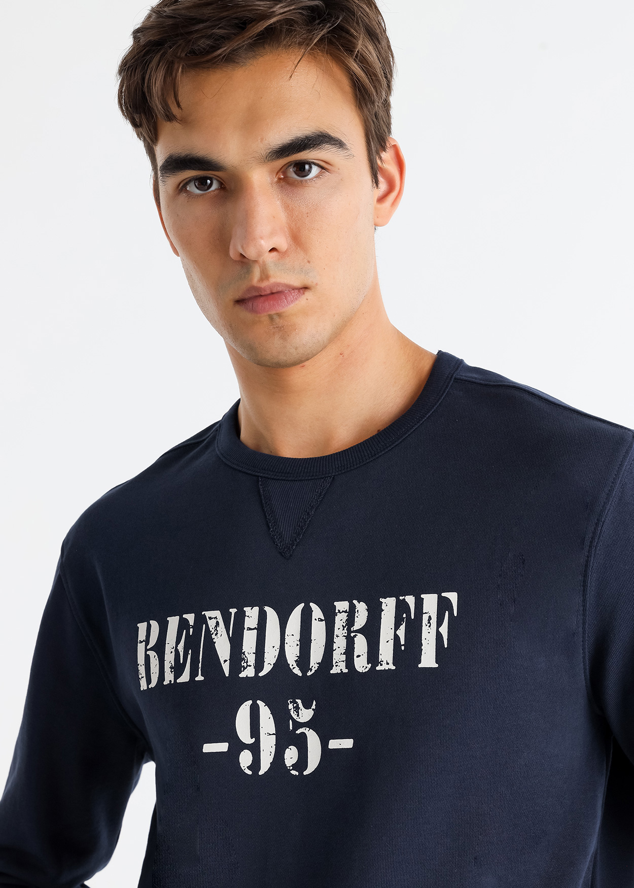 Sweatshirt e gola redonda Azul