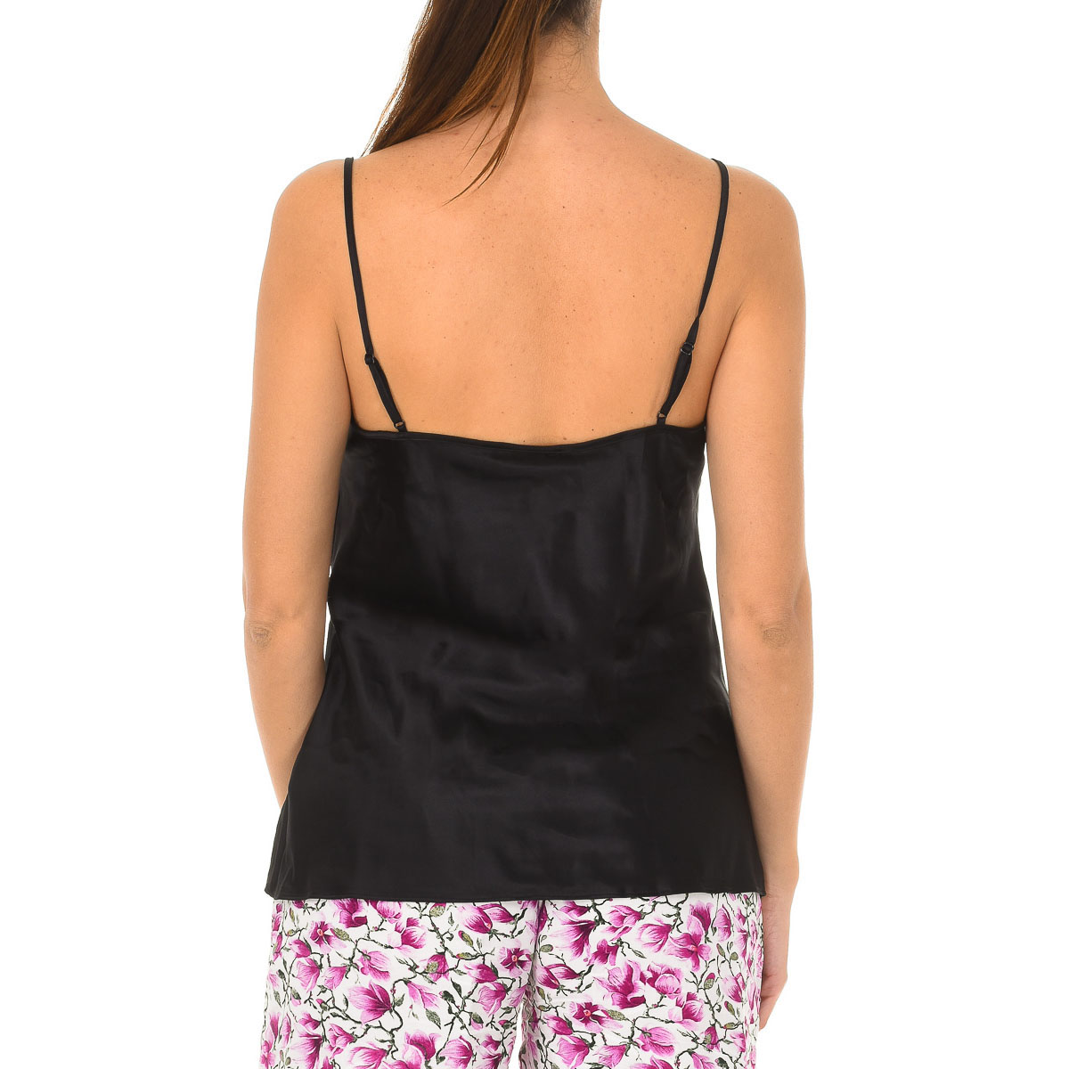 Top Cetim Senhora Preto