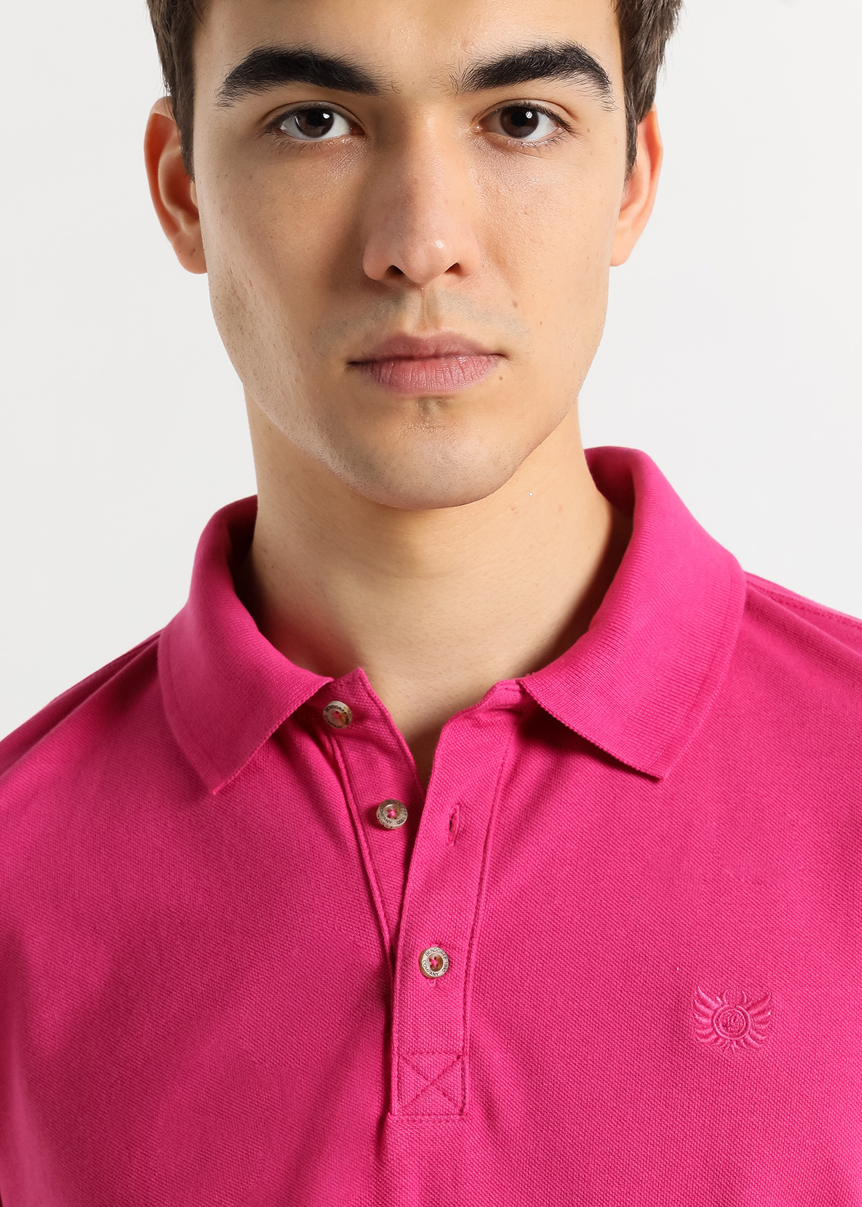 Pólo Piquet de Manga Curta Estilo Clássico Rosa