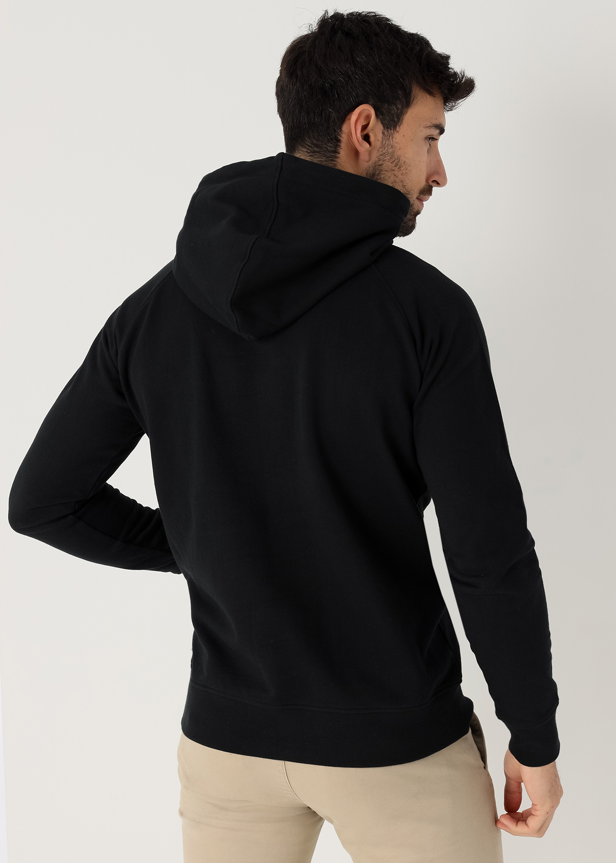 Sweatshirt com Capuz Raglan Paisley Preto