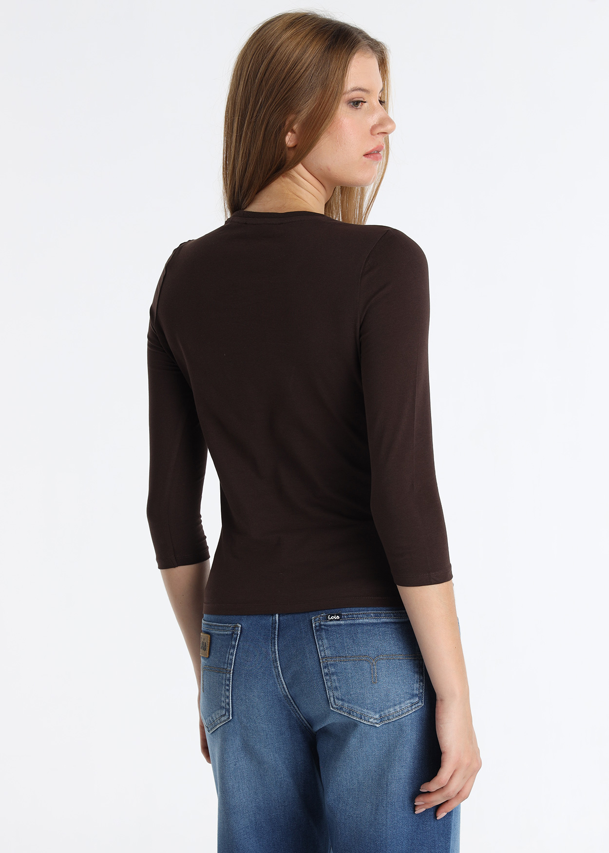 Camisola mangas 3/4 Senhora Castanho