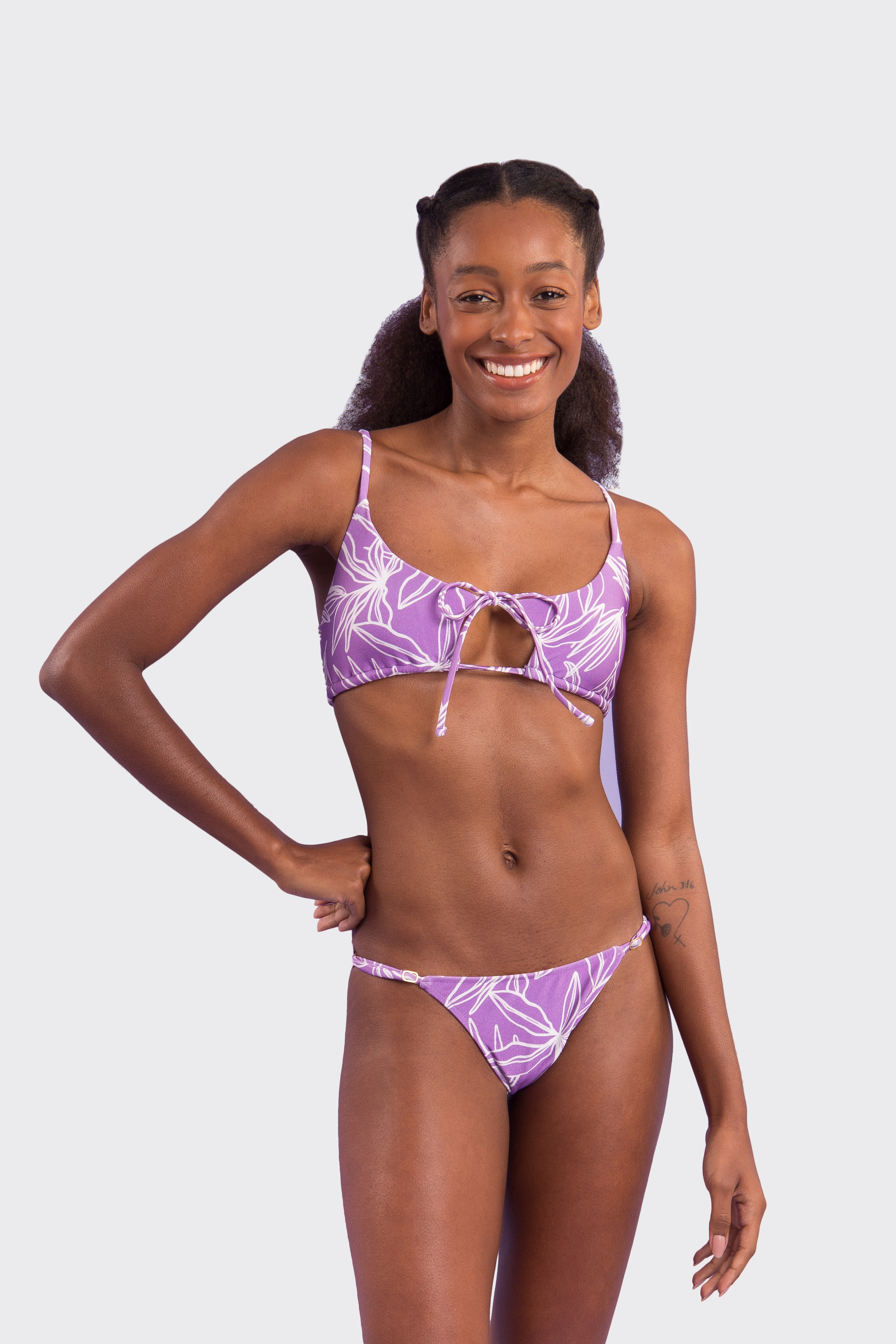 Top Biquini Trail Tank-Tie Roxo