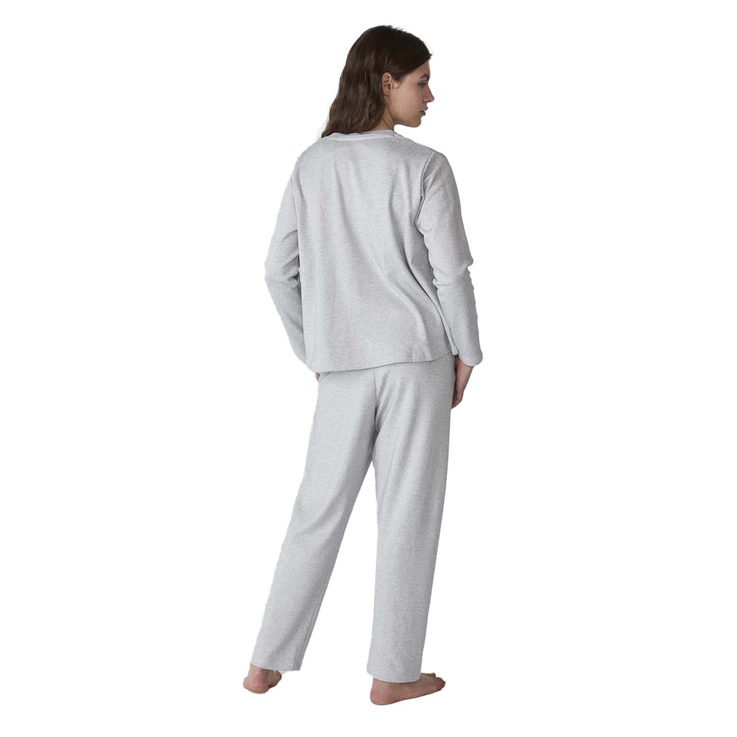 Pijama Senhora Manga Comprida Cinzento