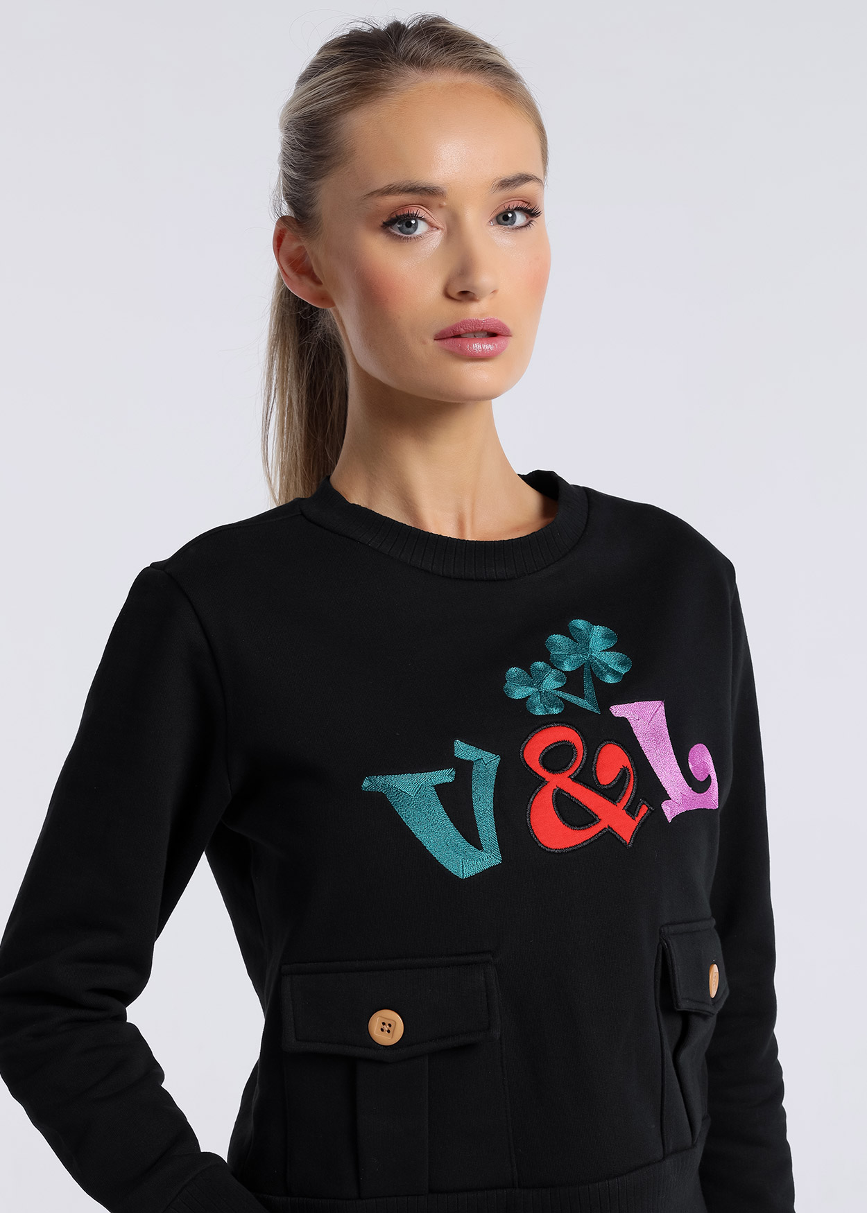 Sweatshirt Senhora Preto