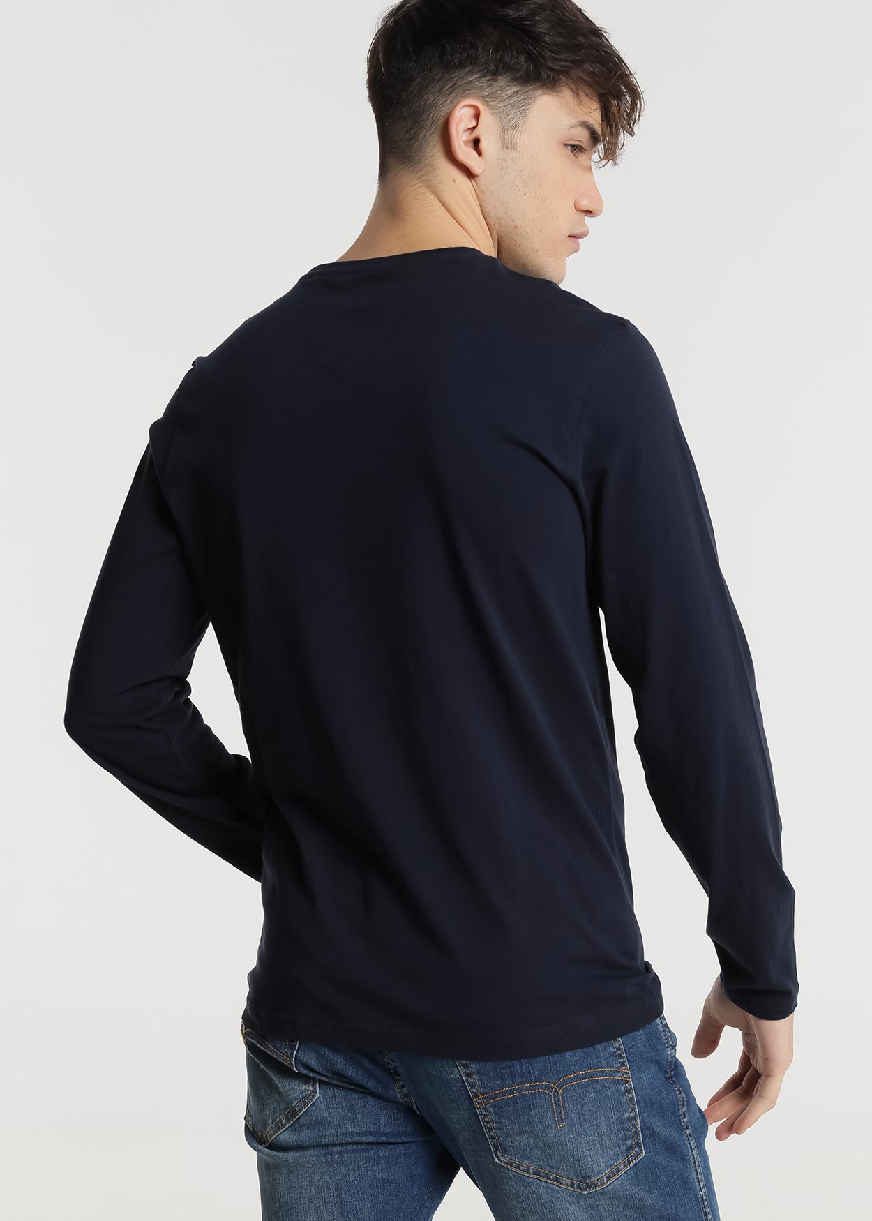 Camisola básica Homem Azul