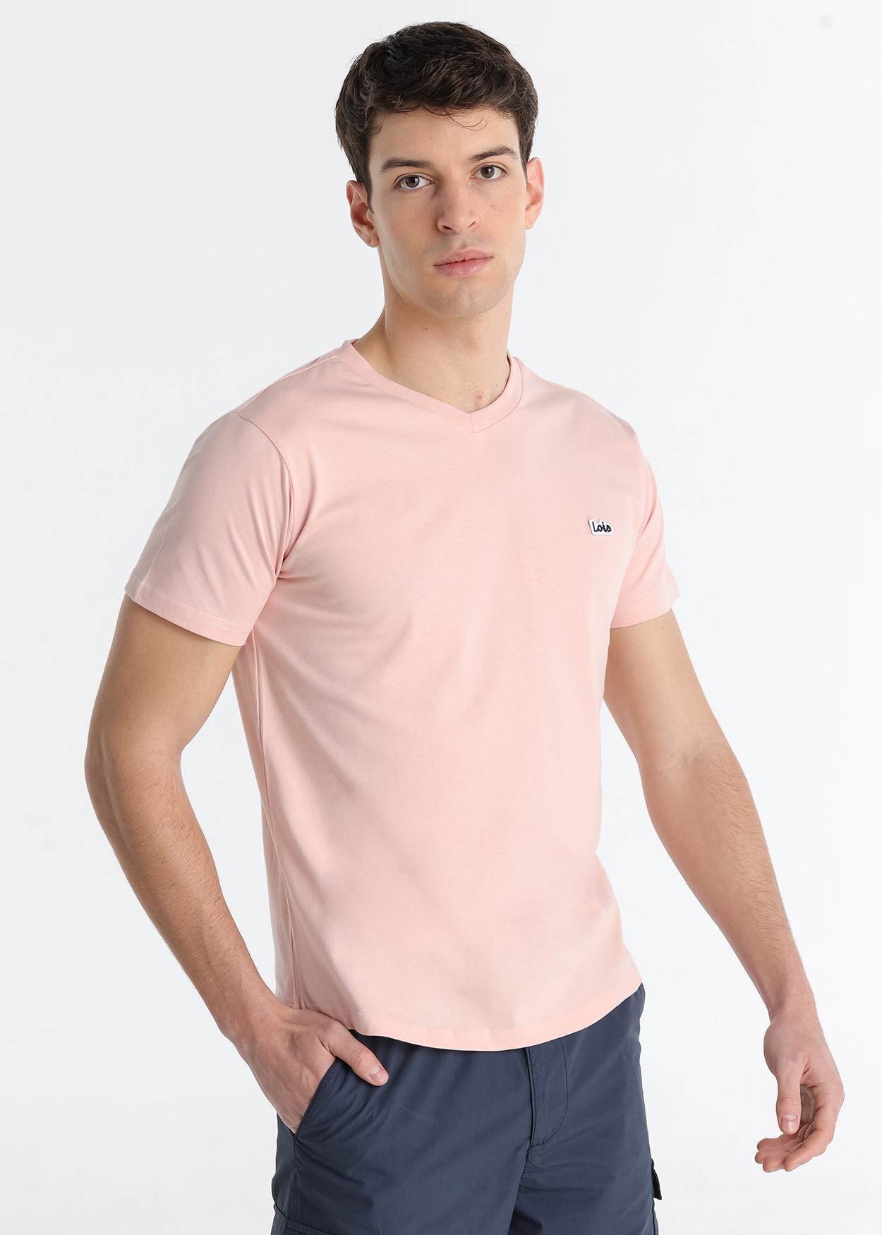 T-Shirt básica Homem Rosa