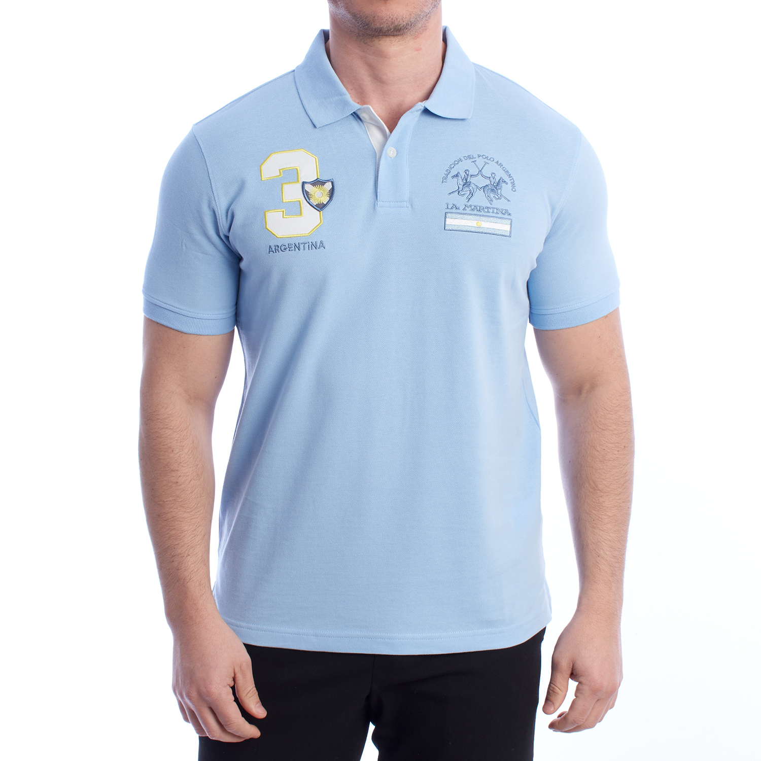 Pólo Homem Azul Claro