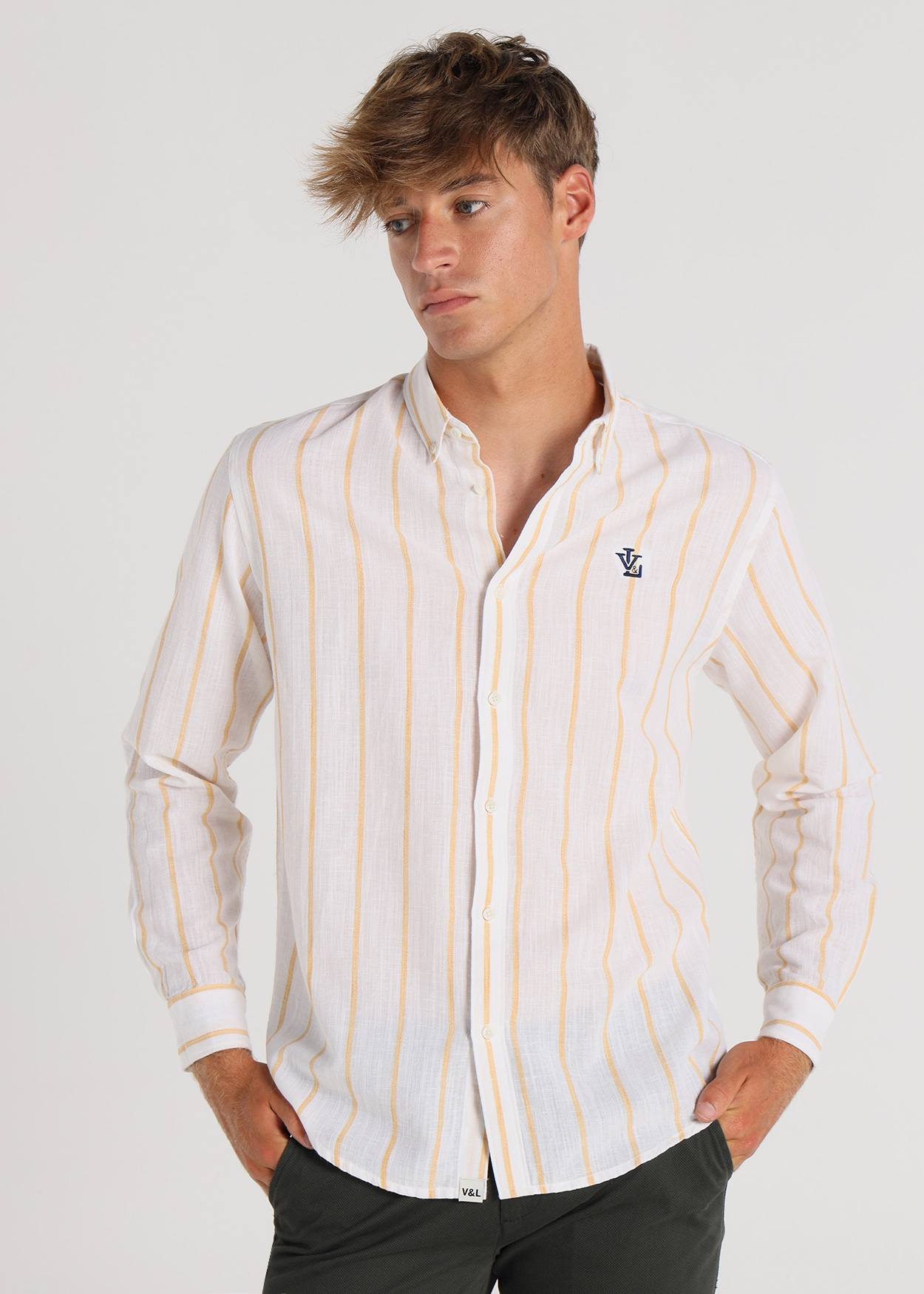 Camisa de manga comprida Homem Castanho