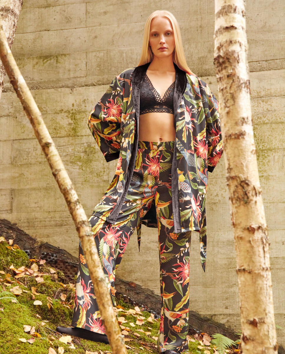 Calças de cetim Tropical MultiCor