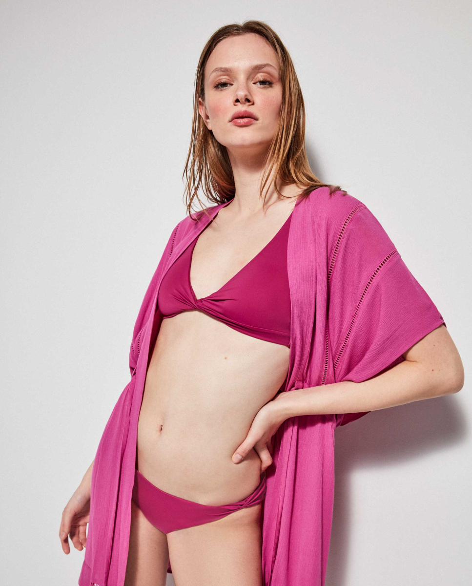 Caftan com cintura ajustável Rosa