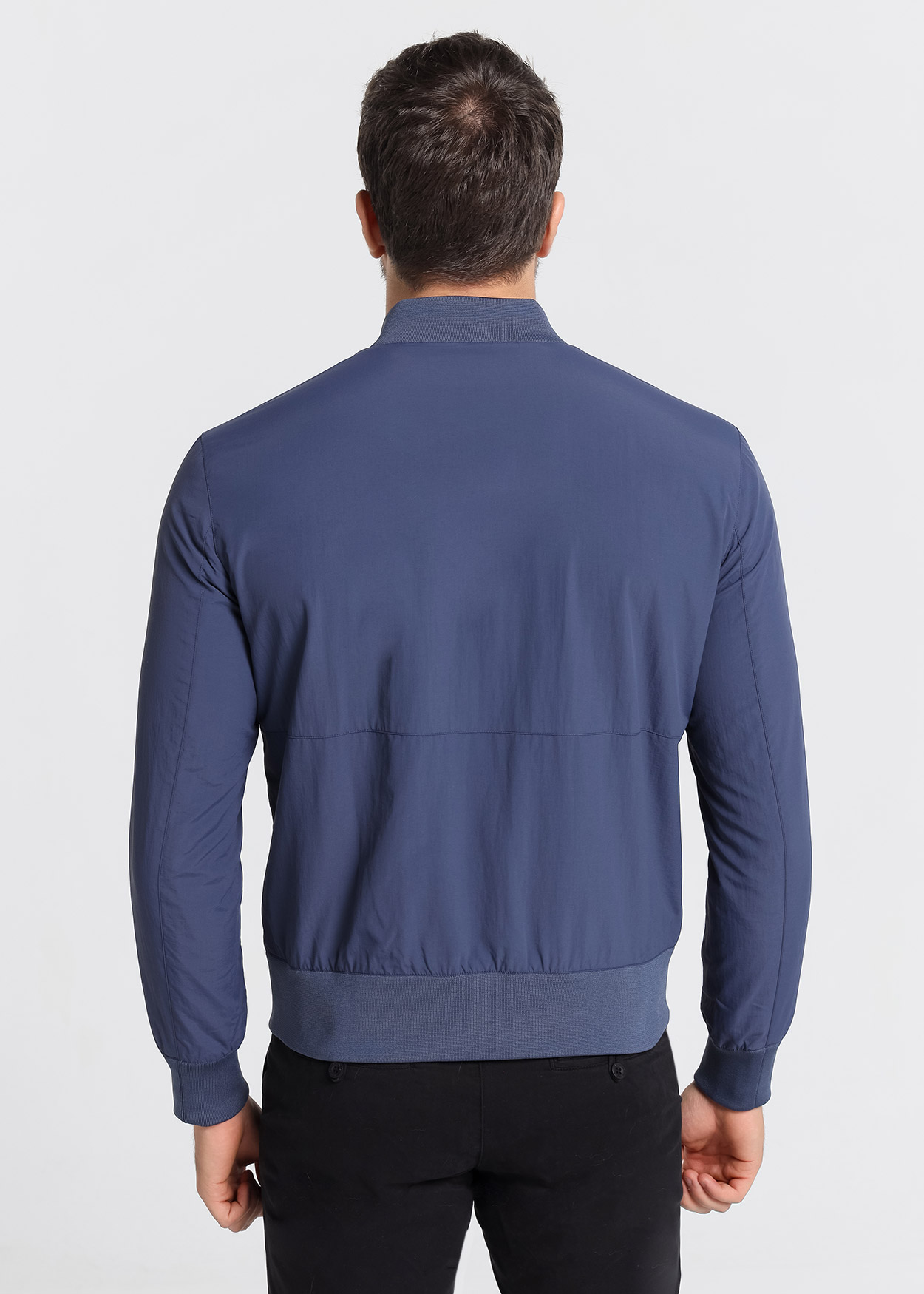 Casaco com zíper Azul