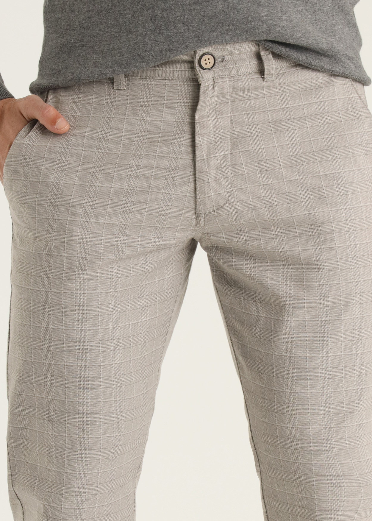 Calça Chino Xadrez Slim Fit Multicor