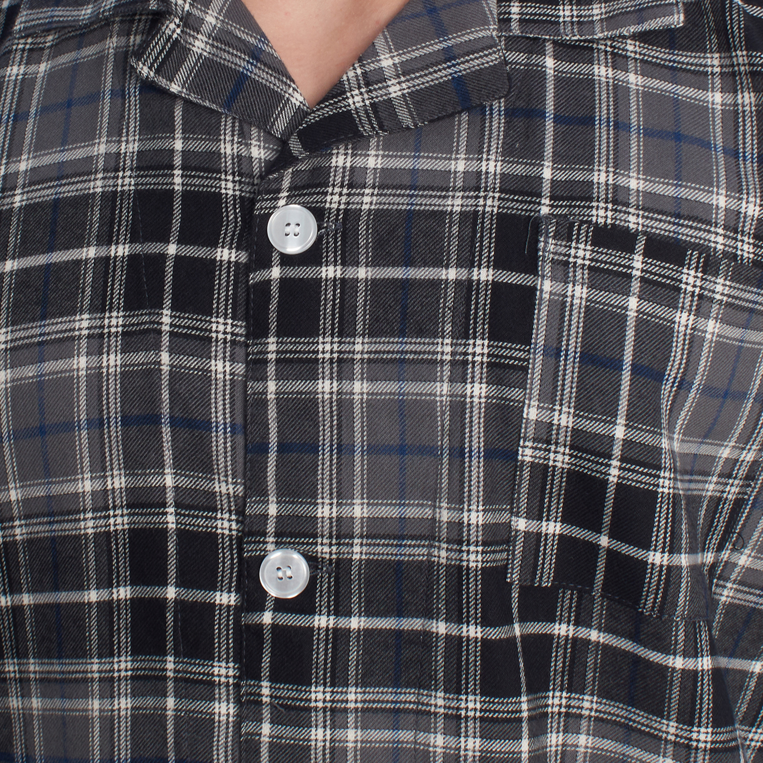 Pijama de Manga Comprida Cinza-Preto-Branco