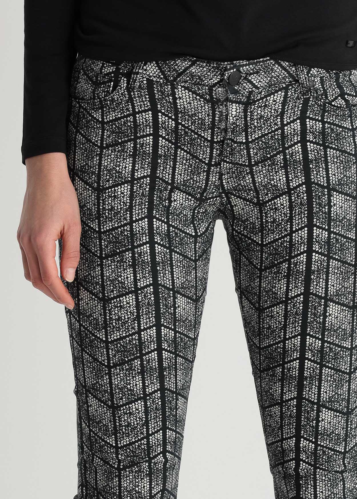 Calça cropped skinny Senhora Multicolorido