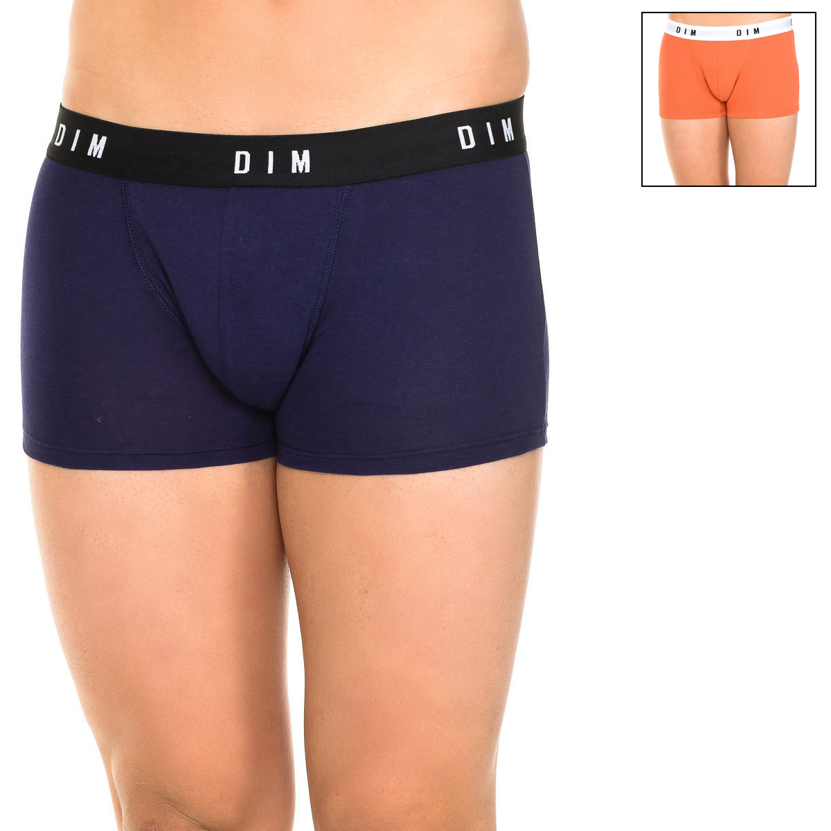 Pack 2 Boxers Homem Laranja e Azul Escuro