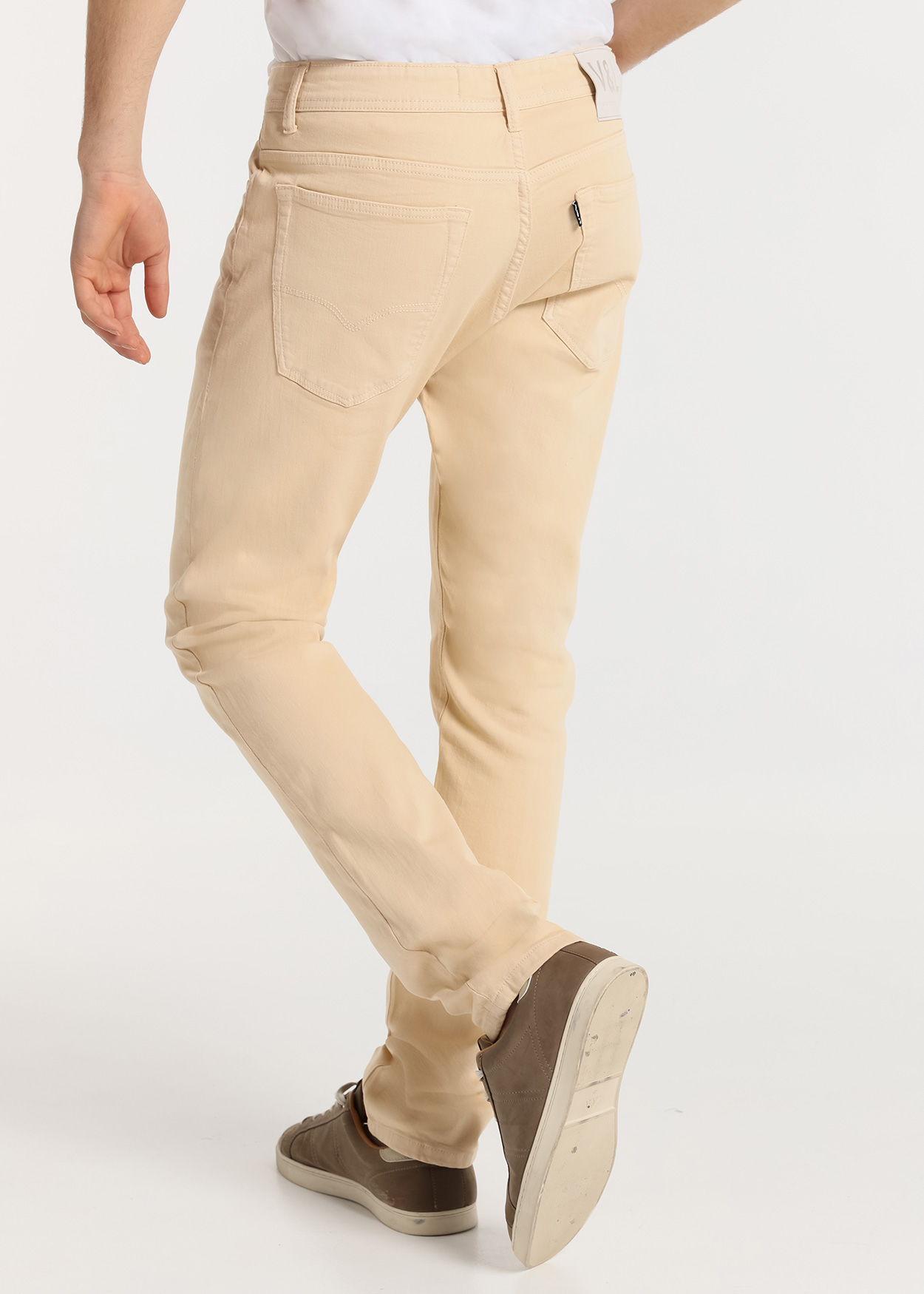 Calças slim com cinto Homem Verde