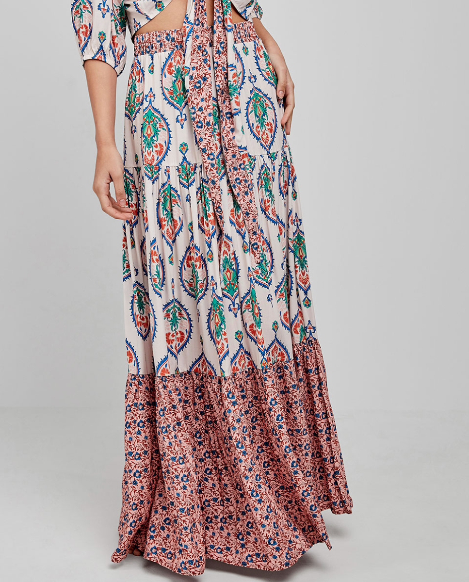 Saia Comprida Estampada MultiCor